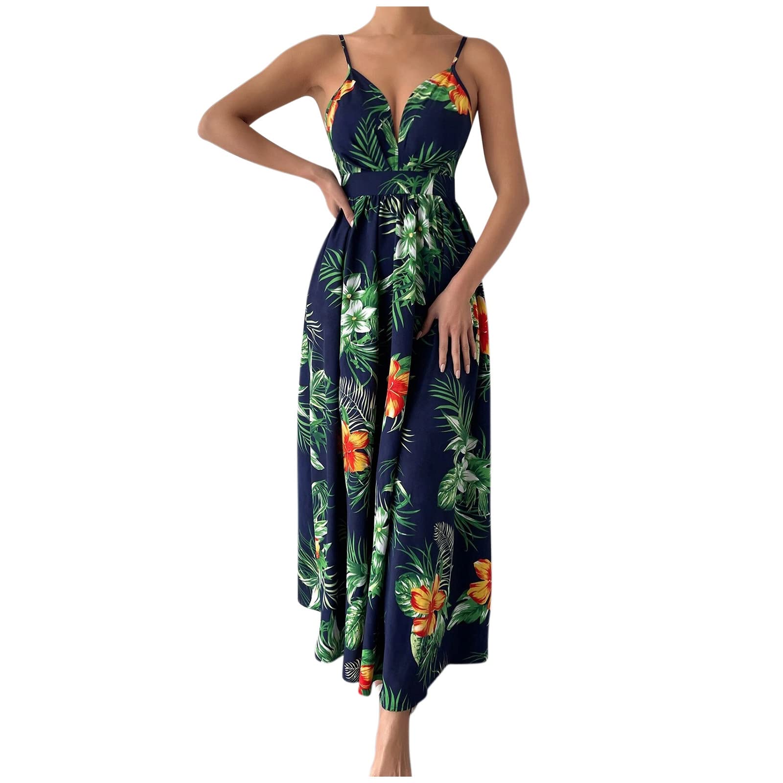 Women's Summer Dresses 2023 - Sleeveless V-Neck Maxi Dresses for Casual Wear | Beach Vacation, Outdoor Party & Summer Fashion