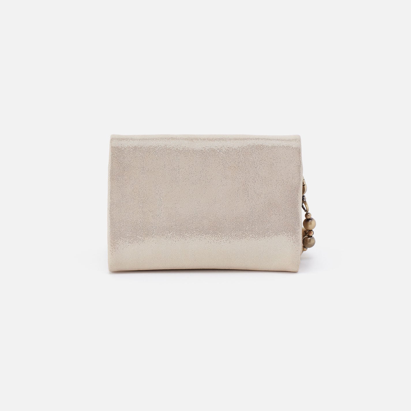 Ross Bead Wristlet in Metallic Leather - Sand Shimmer | Trendy Women's Clutch Purse for Evening Parties, Weddings & Special Occasions