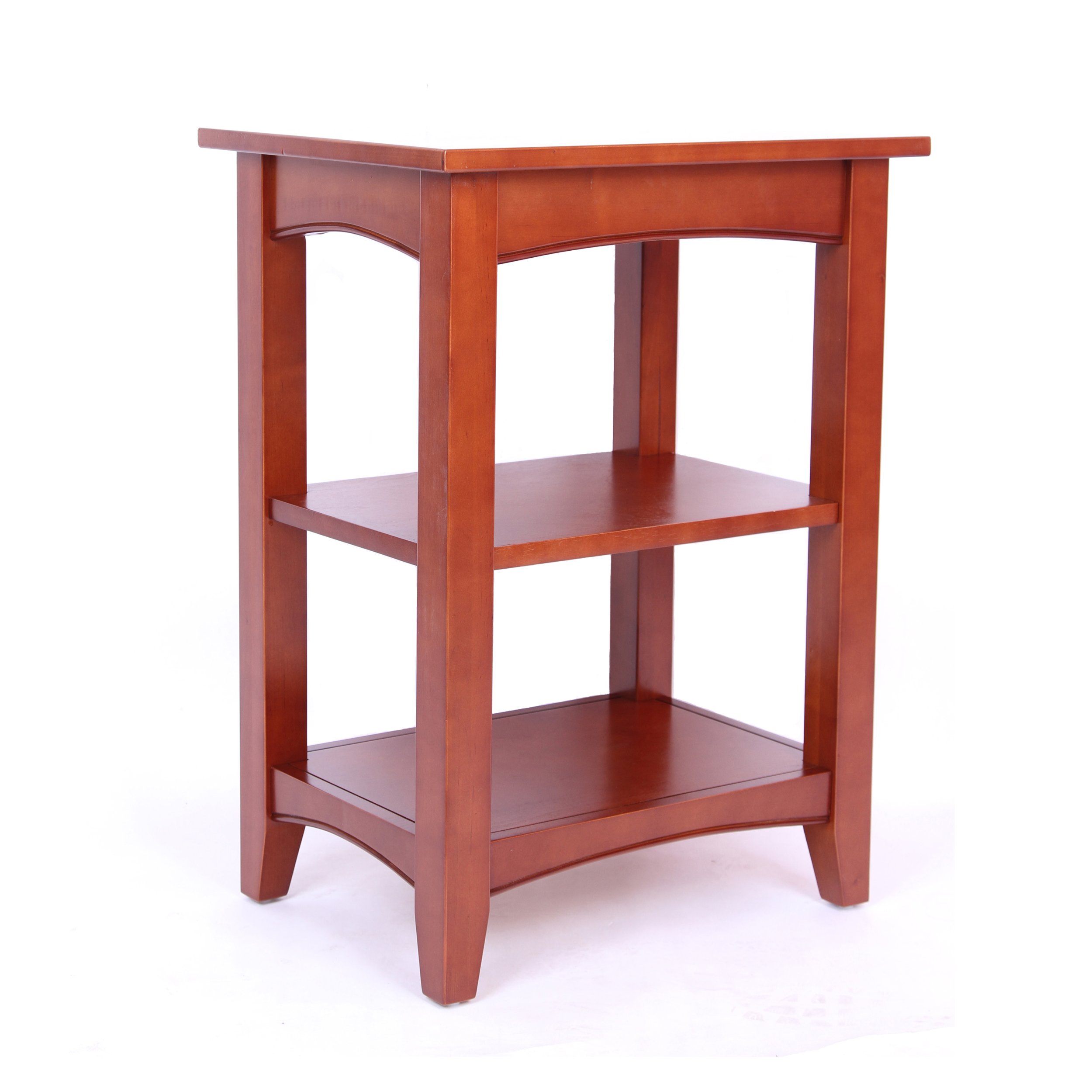 Alaterre Shaker Cottage End Table with 2 Shelves - Solid Cherry Wood Nightstand for Bedroom, Living Room & Cottage Decor - Rustic Side Table with Storage Space
