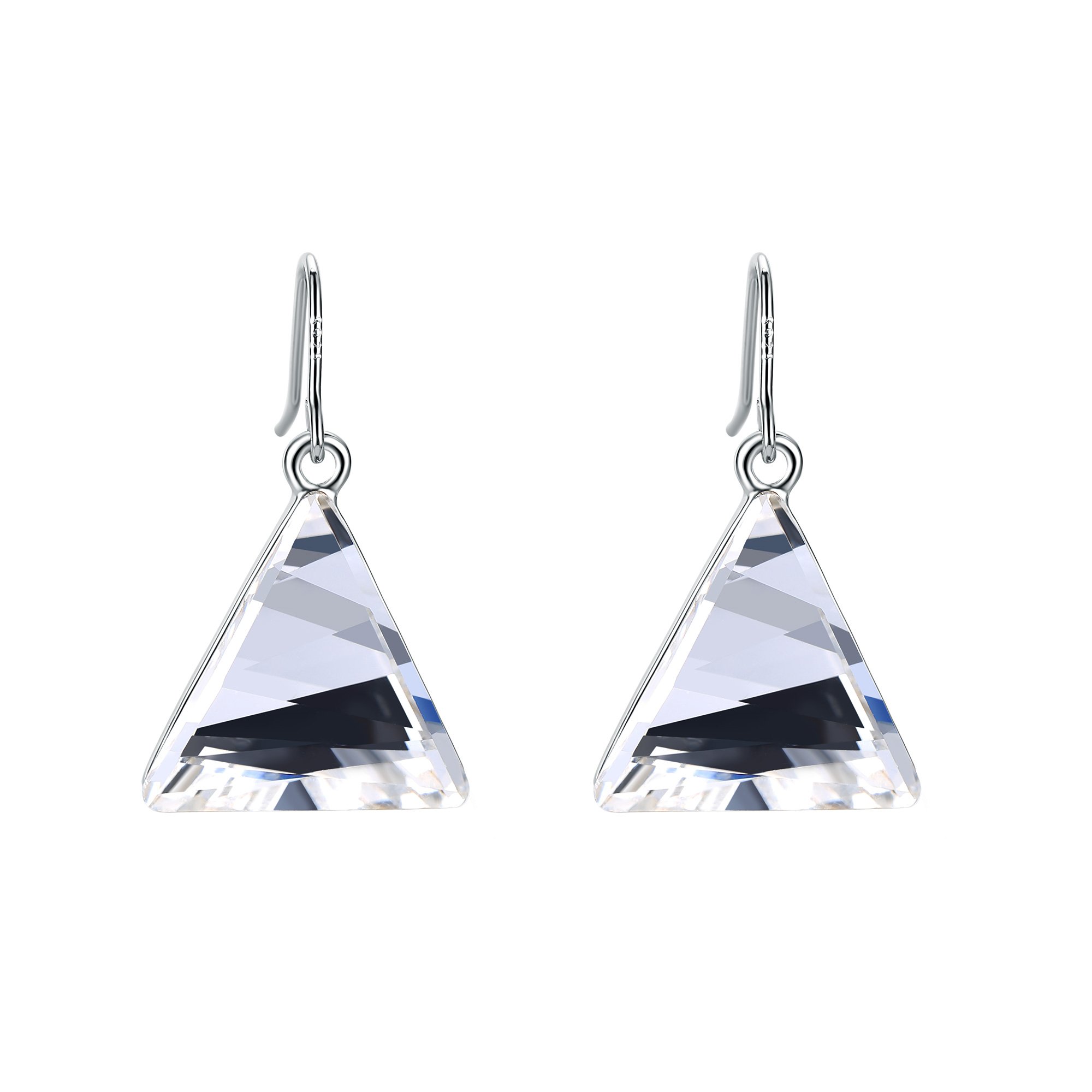 T400 Blue Purple Pink White Gold Butterfly Triangle Crystal Dangling Drop Earrings for Women - Elegant Fashion Jewelry Gift for Birthday, Anniversary & Special Occasions | Perfect for Parties, Weddings & Date Nights