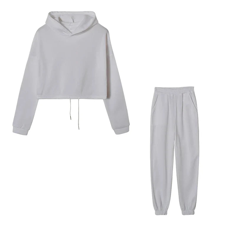 Trendy Women's Long Sleeve Sporty Casual Two-Piece Outfit Set with Waistband - Perfect for Gym, Yoga, Running & Everyday Streetwear