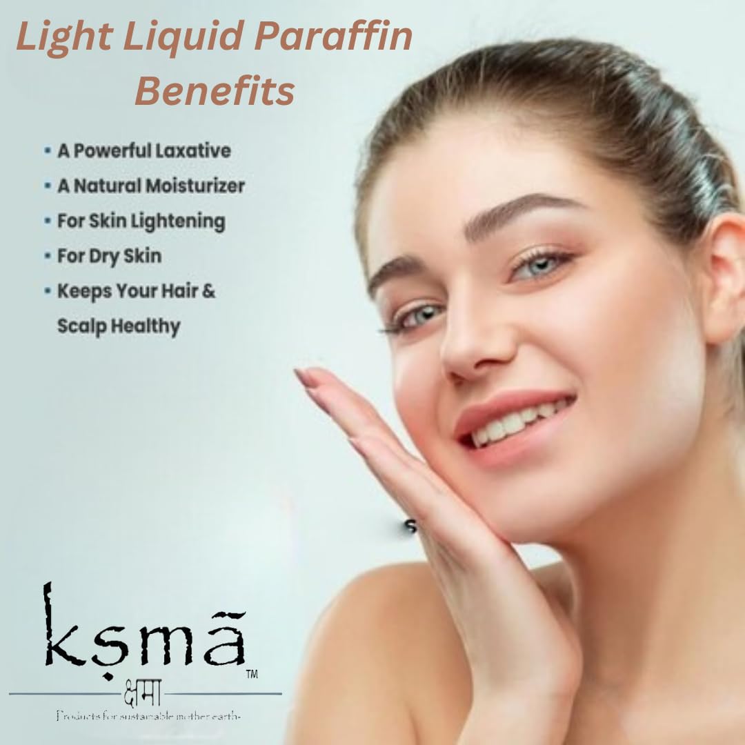 Ksma Light Liquid Paraffin 400g - Premium Cosmetic Grade for Soap Making, Shampoo, Lotion, Moisturizer | DIY Personal Care for Face, Hair, Skin & Body | Perfect for Home Spa, Handmade Cosmetics & Beauty Treatments (1 Pack)
