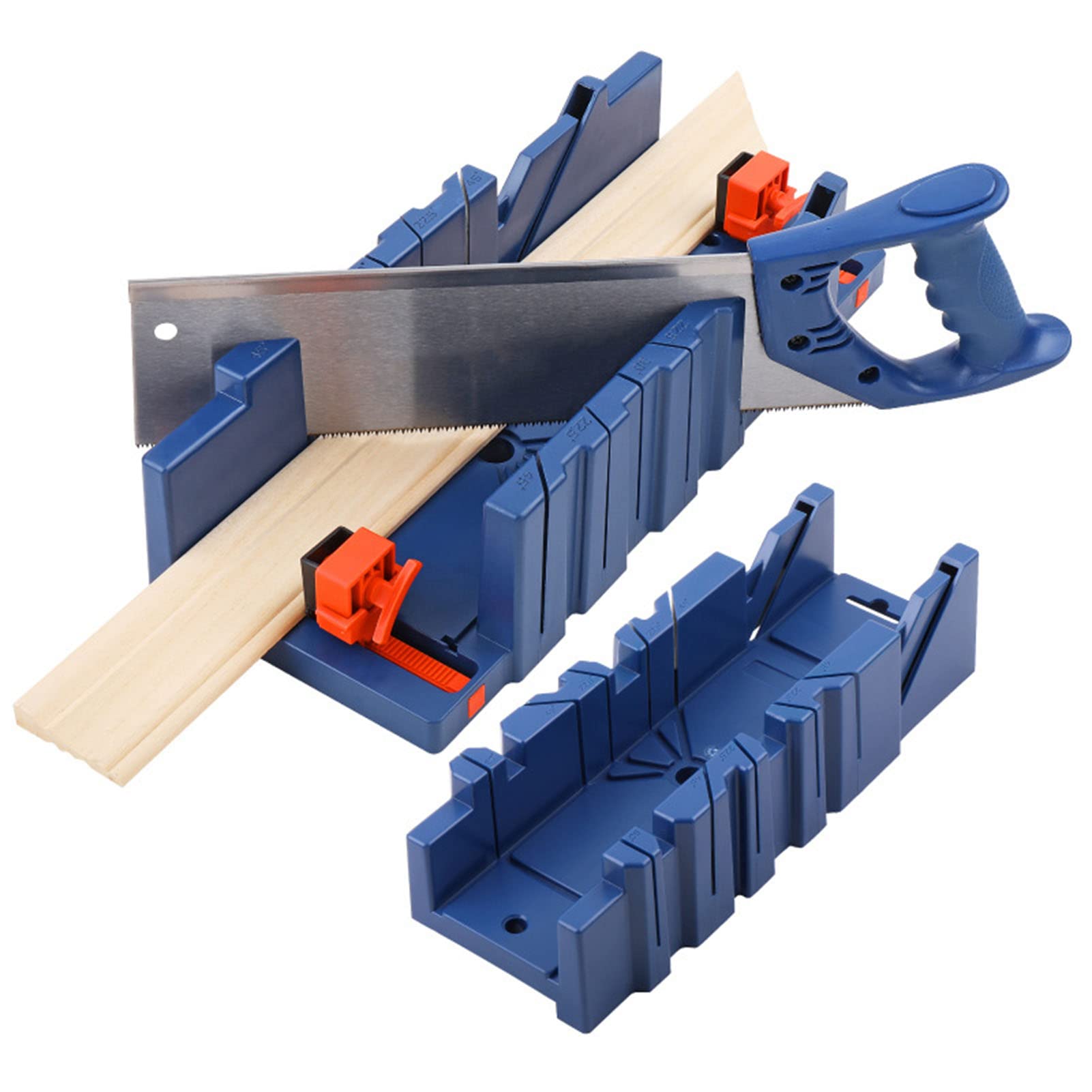 45° Miter Box with Saw - Heavy Duty Steel Back Saw for Precise Angle Cutting | Perfect for Woodworking, DIY Projects & Home Improvement