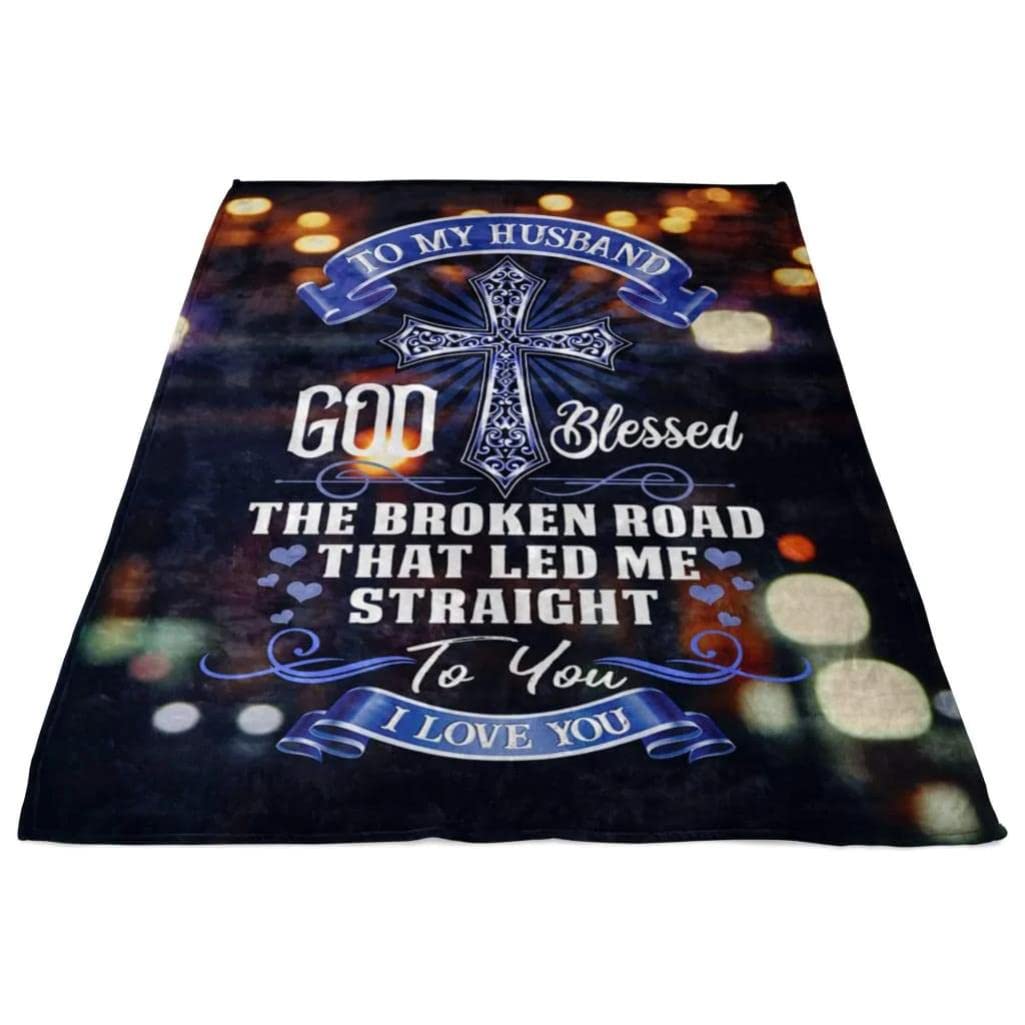 God Blessed The Broken Road Christian Prayer Blanket - Soft Fleece Bible Verse Throw with Lion Design for Worship, Church & Home Comfort
