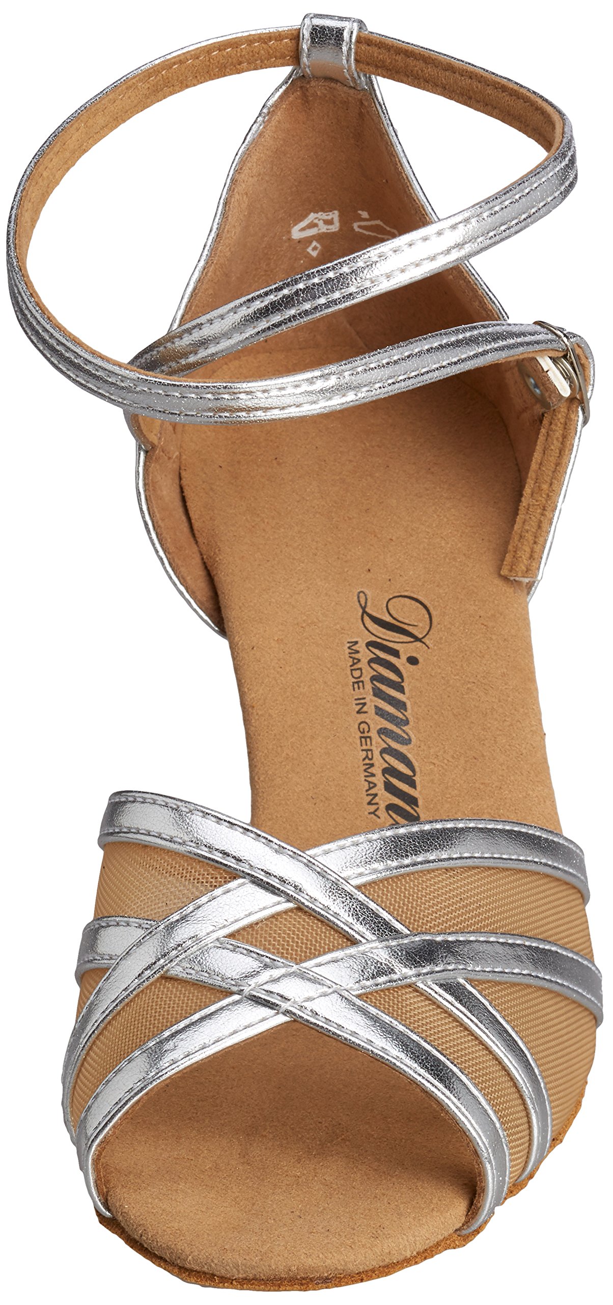Girls Ballroom Dance Shoes - Silver Glitter Comfortable Latin Salsa Tango Performance Shoes for Kids Size 4 - Perfect for Dance Competitions, Recitals & Practice