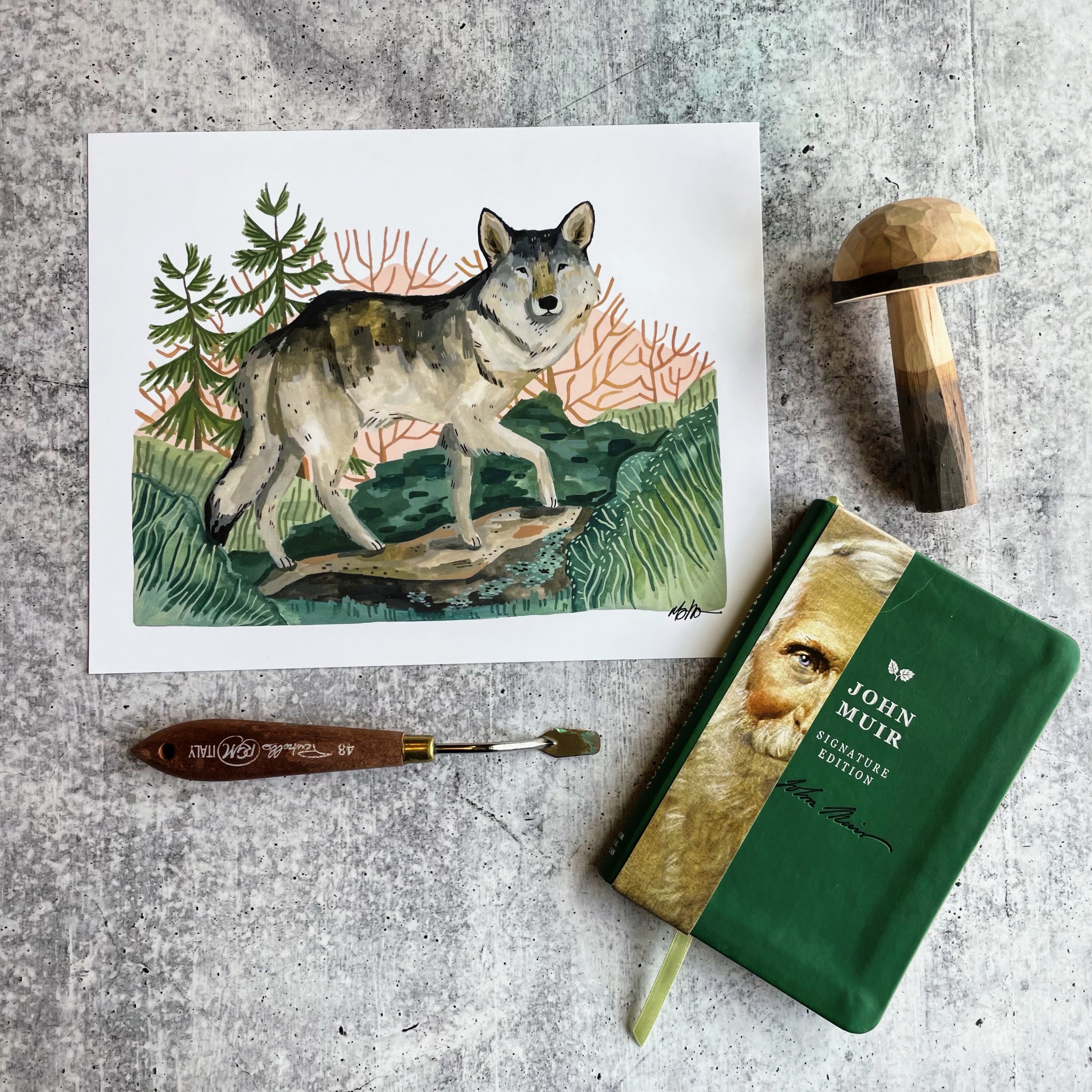 Grey Wolf Print Wall Art - Premium Wildlife Canvas Poster for Home & Office Decor - Perfect for Living Room, Bedroom, or Cabin Style Interior Design