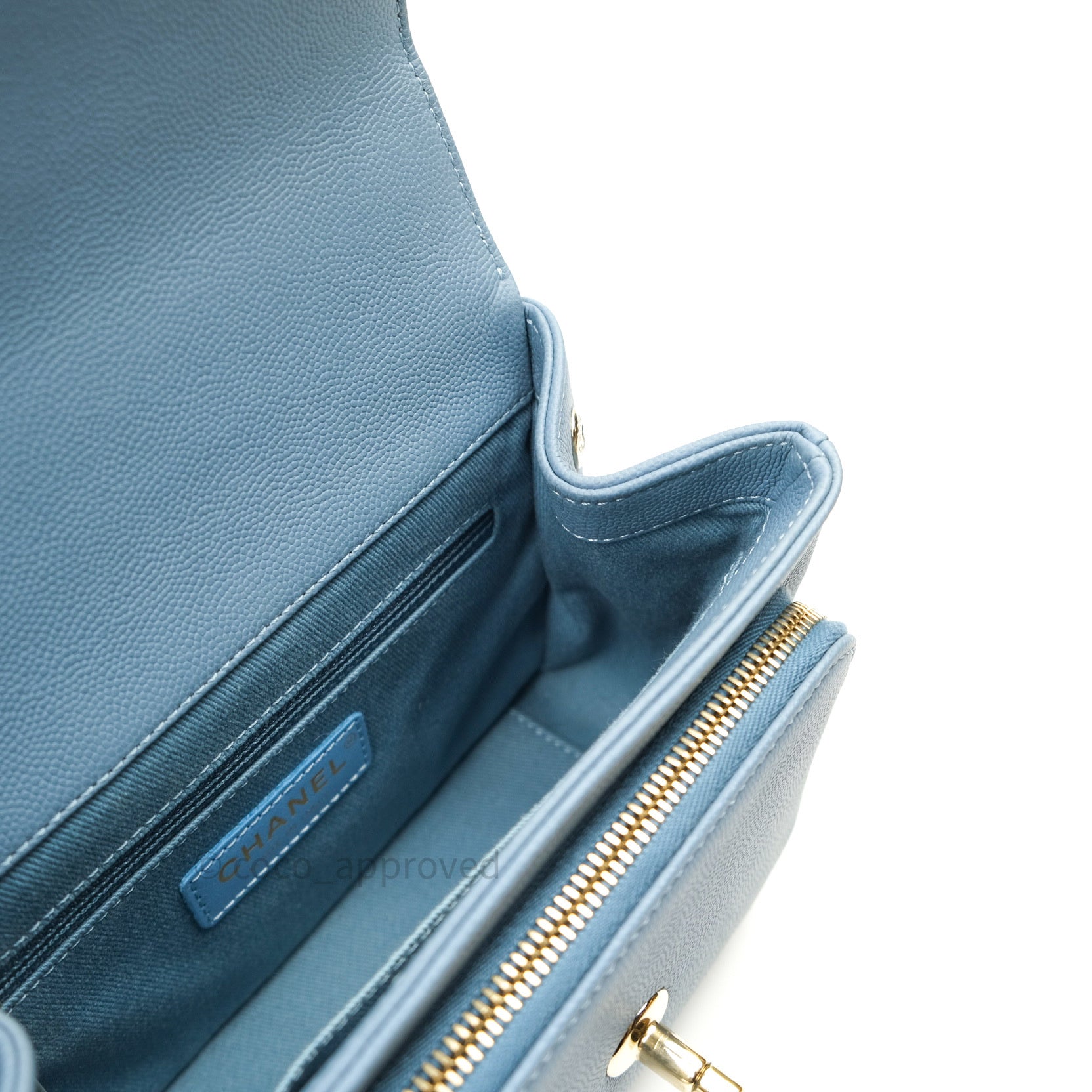 Chanel Caviar Quilted Small Business Affinity Flap Bag in Blue with Light Gold Hardware - Perfect for Work, Travel & Everyday Luxury