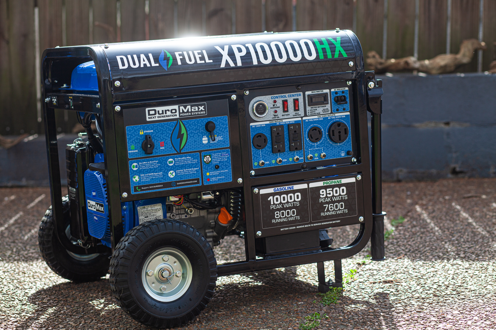 10,000W Dual Fuel Portable Inverter Generator with CO Alert - Reliable Backup Power for Camping, RV, Home & Emergency Use