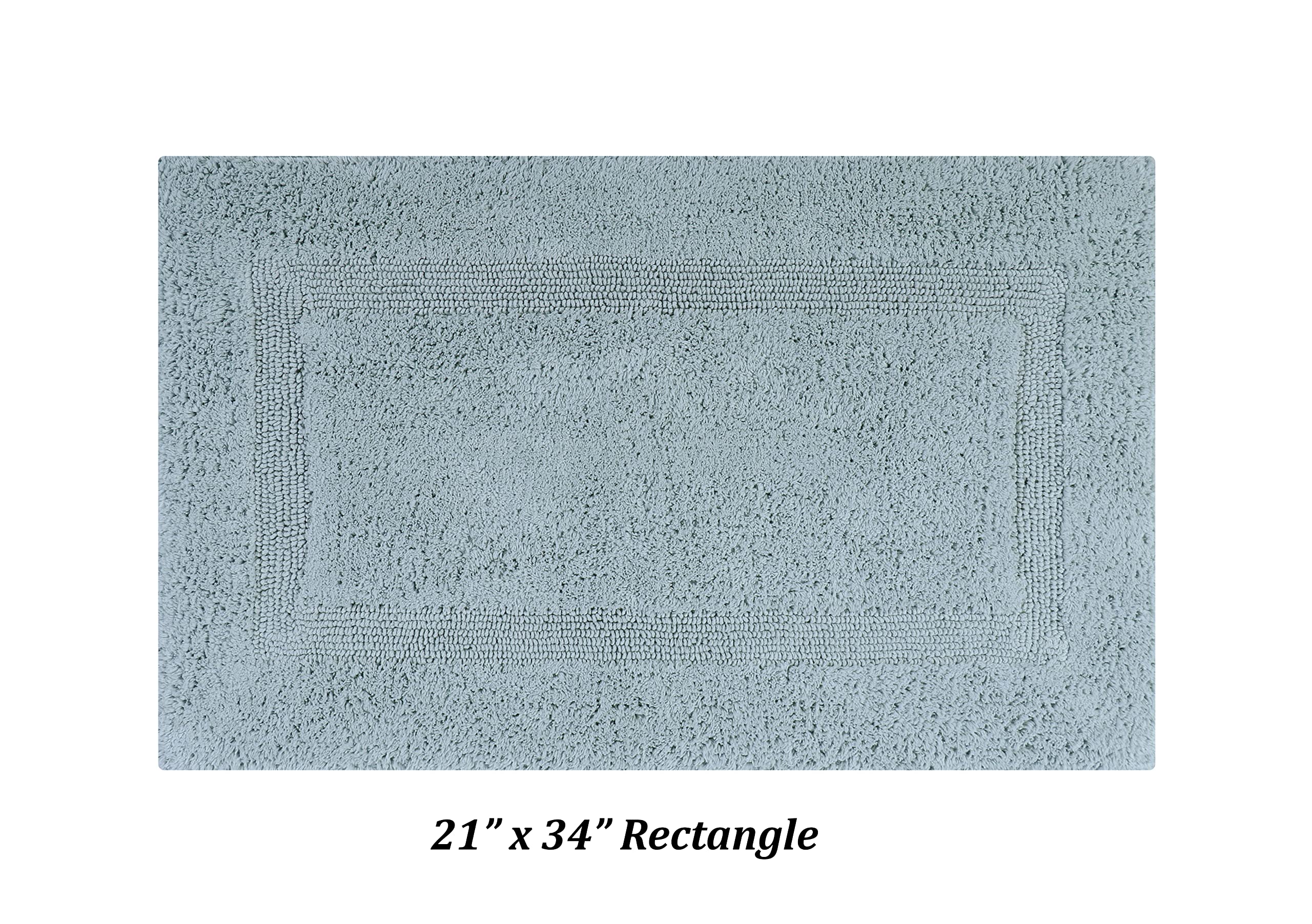 Better Trends 2-Piece Blue Bath Rugs Set - Soft Absorbent Cotton Bath Mats for Shower & Laundry Room