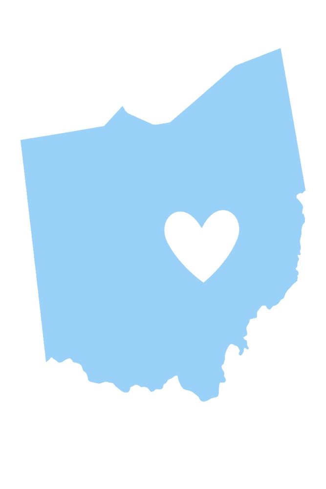 Lantern Press Ohio State Outline and Heart Wall Art - 12x18 Wrapped Canvas Print - Perfect for Home Decor, Office, Living Room & Bedroom