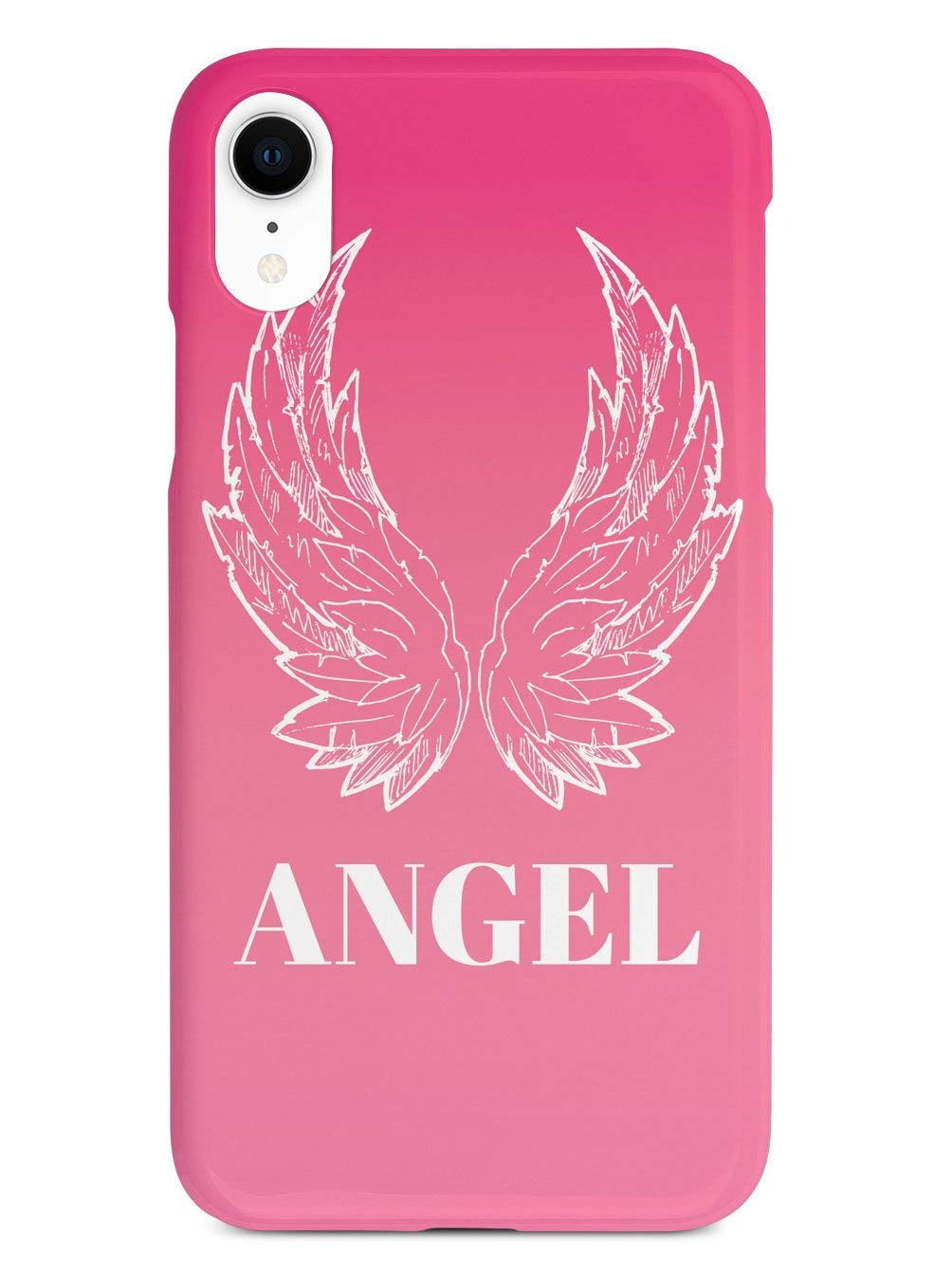 Inspired Cases - iPhone XR Case with 3D Textured Design - Shockproof Protective Cover for Apple iPhone XR - Pink Angel Wings - Perfect for Everyday Use, Travel & Gift Giving