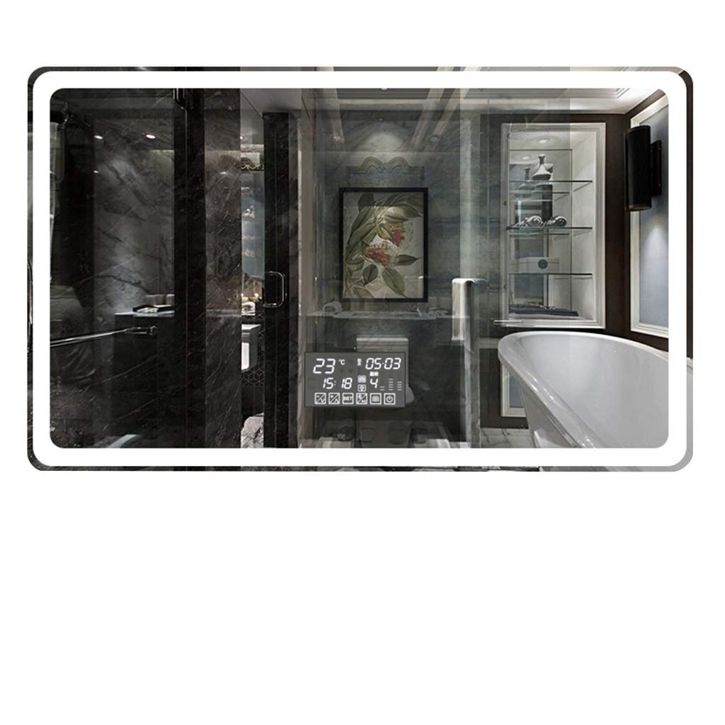 Smart LED Bathroom Mirror with Touch Screen - Anti-Fog, HD Makeup Mirror, Wall Mounted, Explosion-Proof for Vanity & Dressing Room (Color: F) - Perfect for Home, Spa, Salon & Hotel Decor