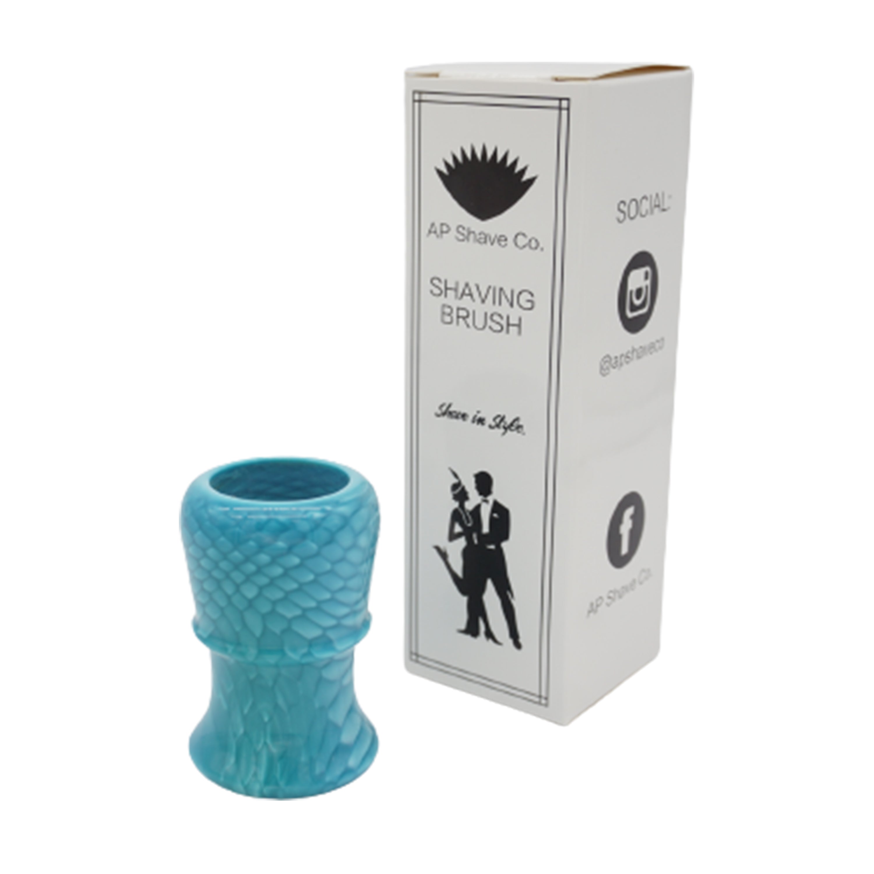 Premium Blue Snakeskin Handmade Shaving Brush Handle - Fits 24mm & 26mm Knots - Perfect for Wet Shaving & Grooming Gifts for Men