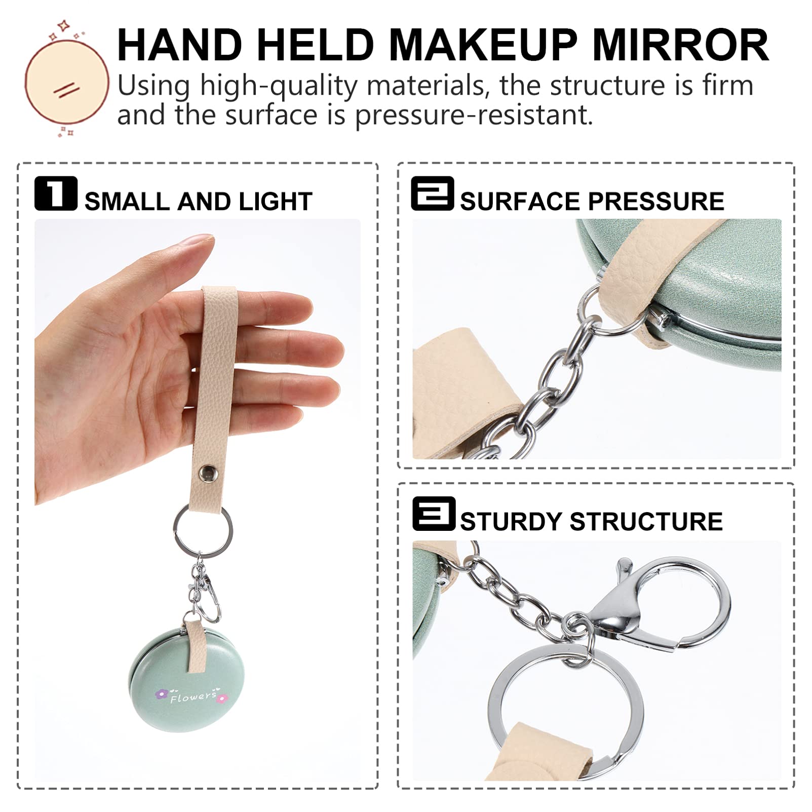 HEALLILY 1pc Vanity Mirror - Small Double-Sided Portable Handheld Cosmetic Mirror, Metal Circular Pocket Mirror for Makeup, Travel & Purse | Perfect for Home, Office & On-The-Go Touch Ups