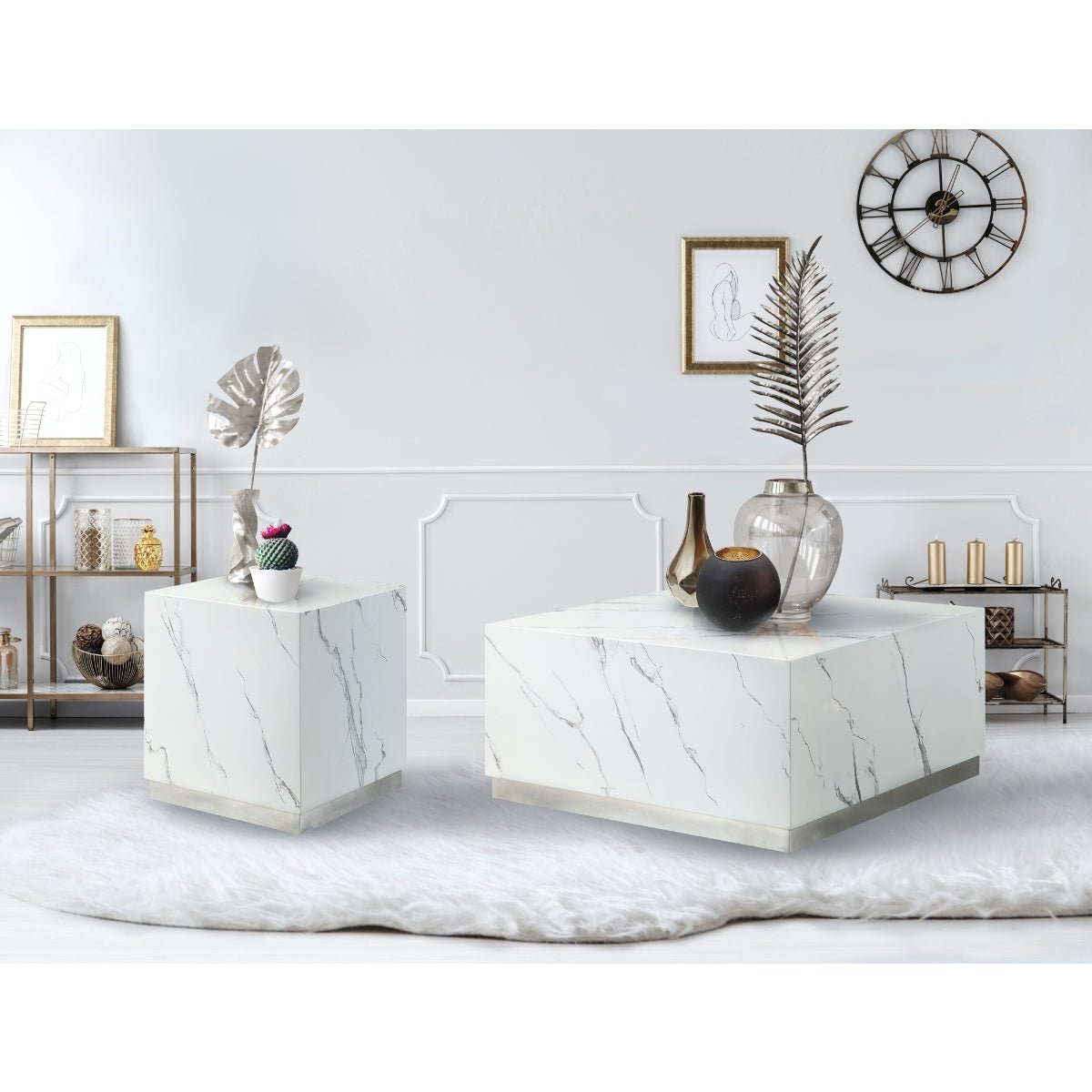 Astraia Collection Modern Large Square Coffee Table - Stylish Centerpiece for Living Room, Lounge & Office Decor