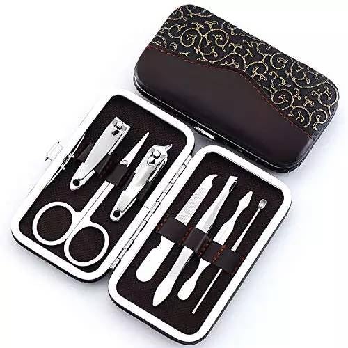7-in-1 Professional Manicure & Pedicure Kit for Women - Complete Nail Care Set with Stainless Steel Tools - Perfect for Home Spa, Salon Use & Gift Giving