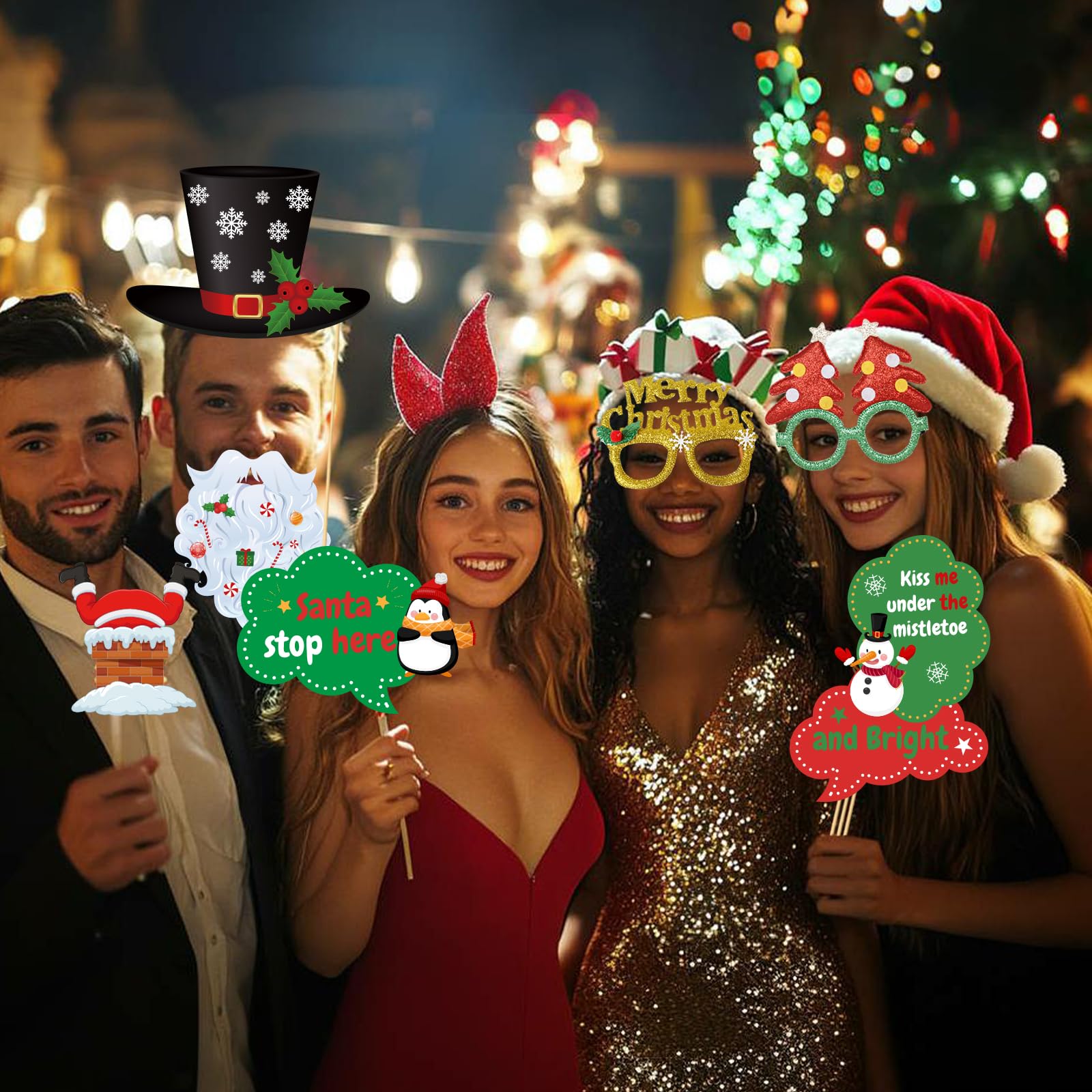 42PCS Christmas Glitter Party Glasses - Festive Holiday Eyewear for Xmas Parties, Photo Booth Props, Costume Accessories & Holiday Decorations | Perfect for Christmas Celebrations, New Year's Eve, Office Parties & Family Gatherings