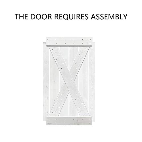 TMS X Series Solid Knotty Pine Wood Sliding Barn Door with Hardware Kit - 84