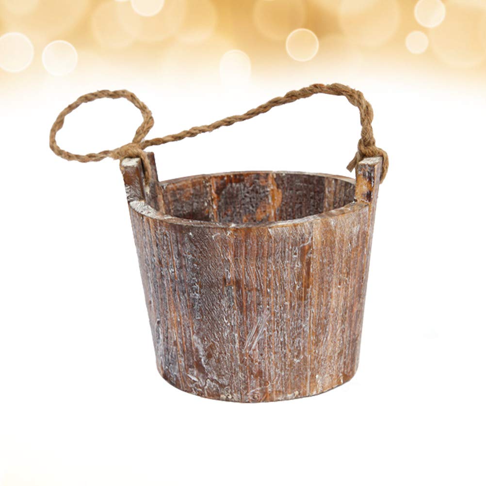 Hangable Wooden Flower Pot - Cabilock Decorative Plant Holder for Indoor/Outdoor Plants | Perfect for Home, Garden, and Balcony Decor