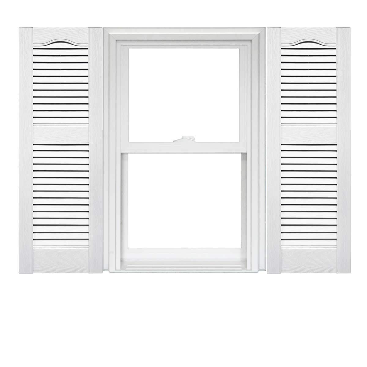Mid America Open Louver Vinyl Shutters (1 Pair) - 14.5