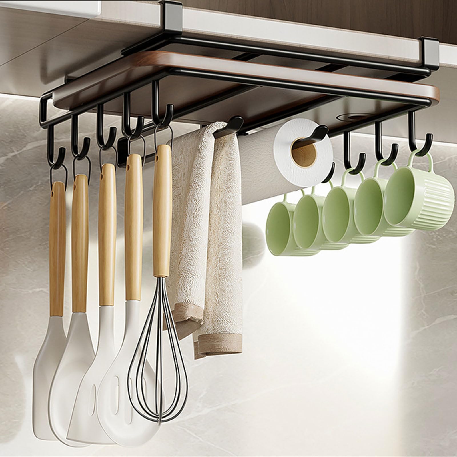 HUANIZI Space-Saving Kitchen Utensil Organizer - Elegant Cabinet Storage Rack for Efficient Kitchen Organization | Perfect for Small Spaces and Home Cooks
