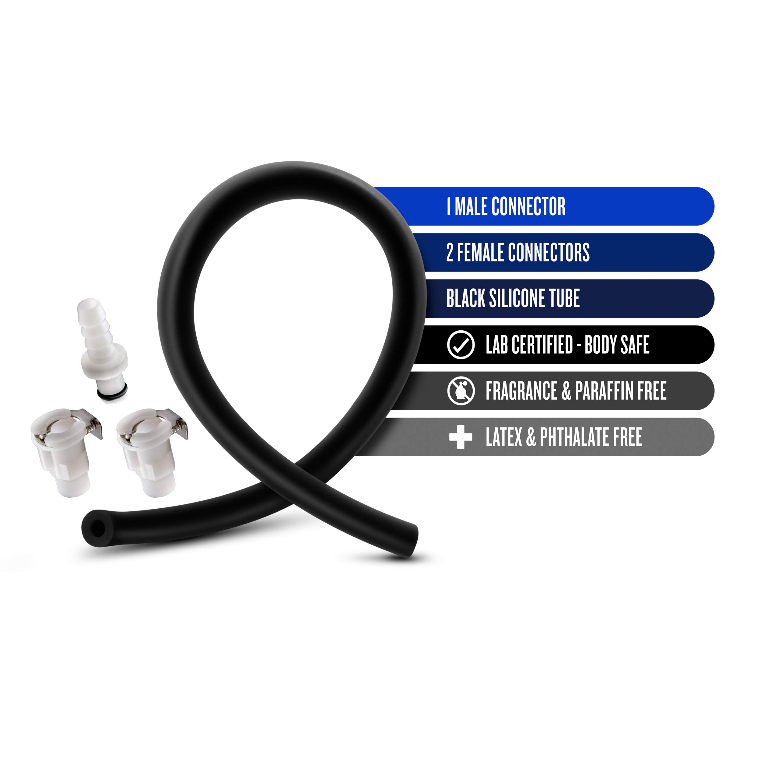 Blush Novelties Performance Penis Pump Upgrade Kit with Silicone Tubing - Male & Female Fittings - Enhance Intimacy for Couples & Solo Play - Perfect for Sensual Massage & Pleasure Enhancement