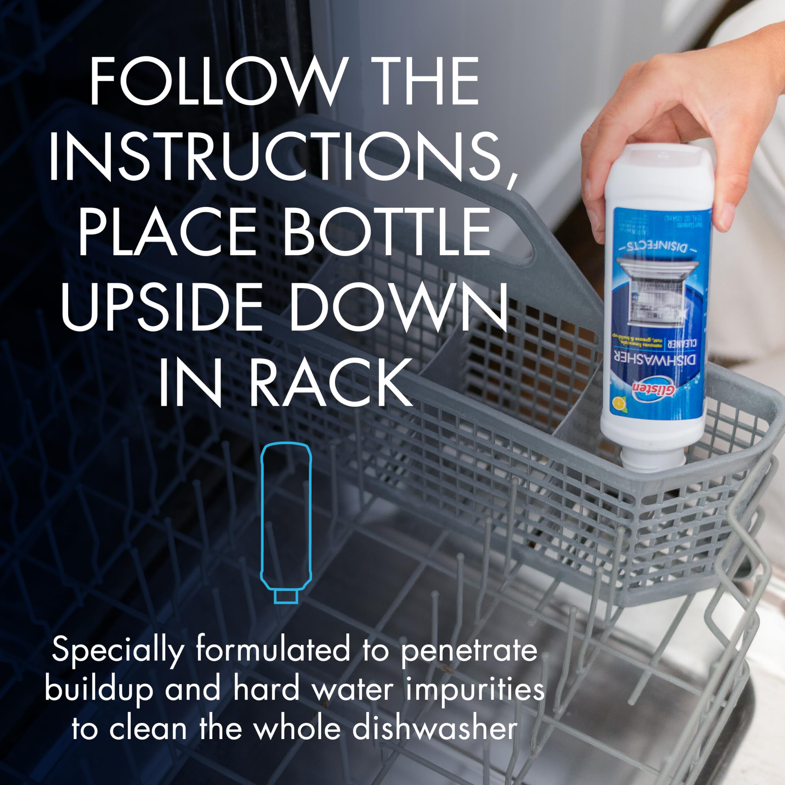 Glisten Dishwasher Magic Machine Cleaner & Disinfectant (2-Pack) | Powerful Dishwasher Detergent Booster | Removes Limescale & Odors | Ideal for Home & Commercial Dishwashers