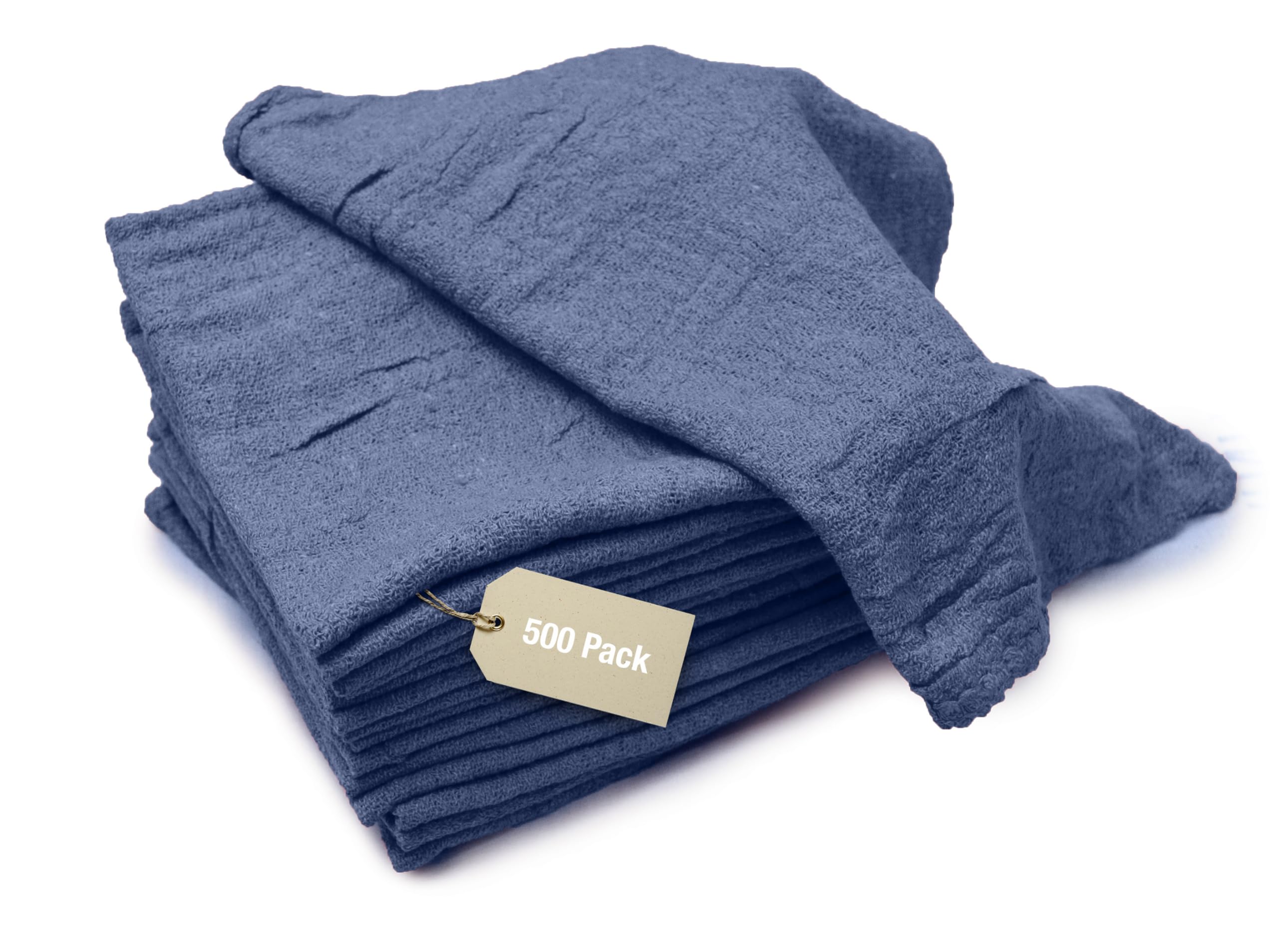 Premium Cotton Shop Towels - Industrial-Grade Cleaning Cloths, Super Absorbent & Reusable, Heavy-Duty for Garages, Workshops, Factories (10