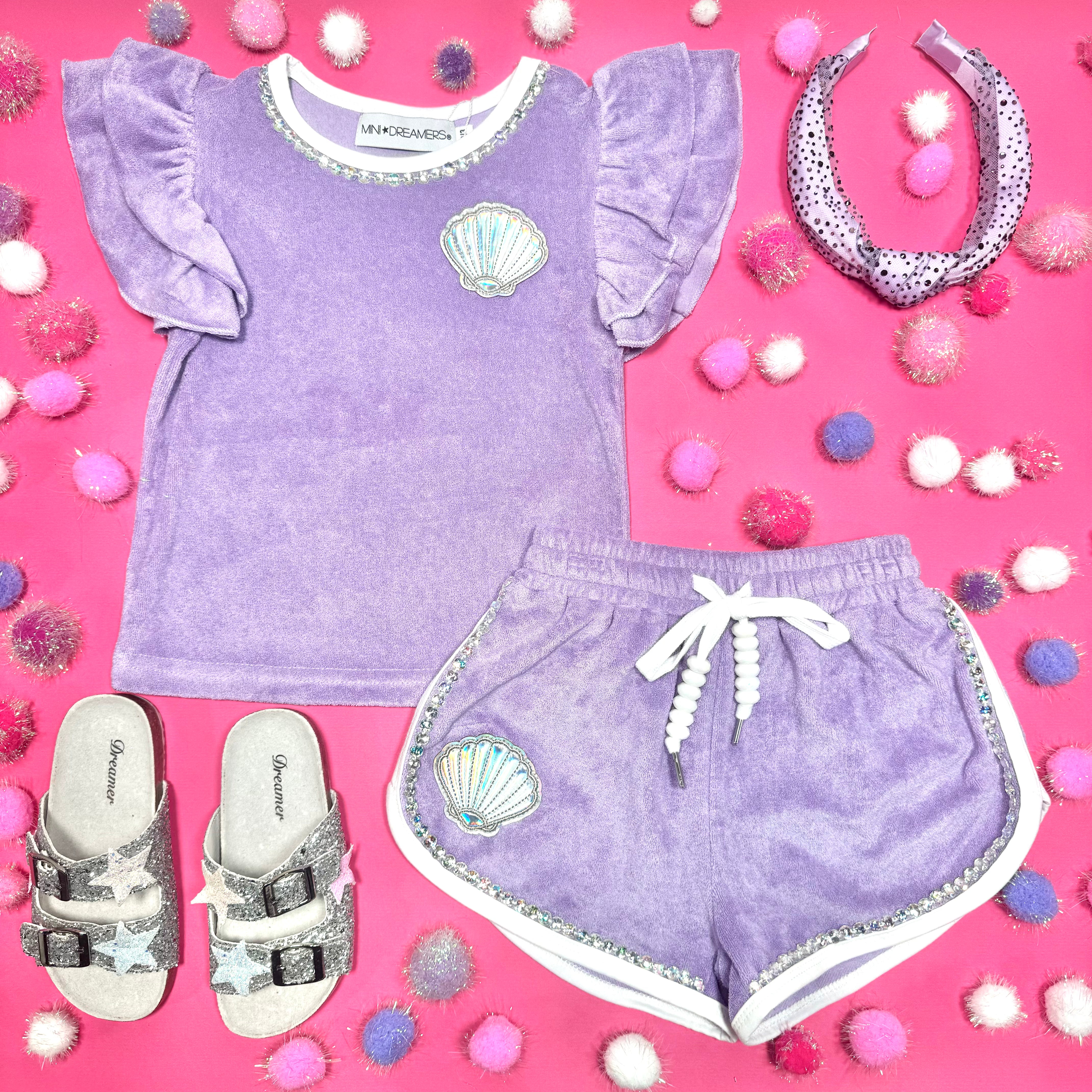 Turks Seashell Top and Shorts Set - Women's Summer Beach Outfit for Vacation, Pool Party, and Casual Wear
