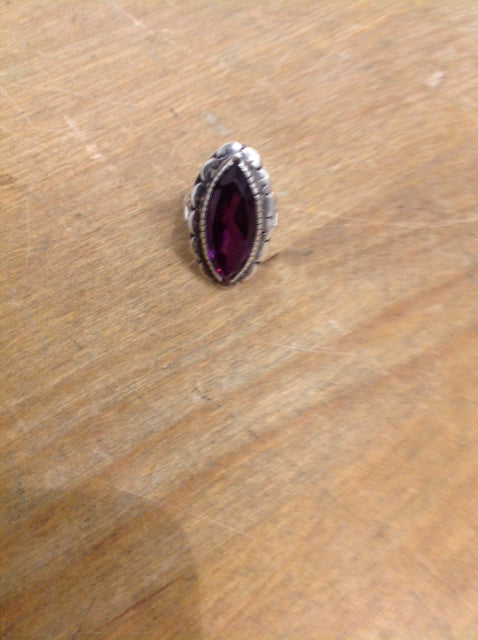 925 Sterling Silver Ring with Large Purple Amethyst Stone - Elegant Jewelry for Women, Perfect for Weddings, Parties & Gifts