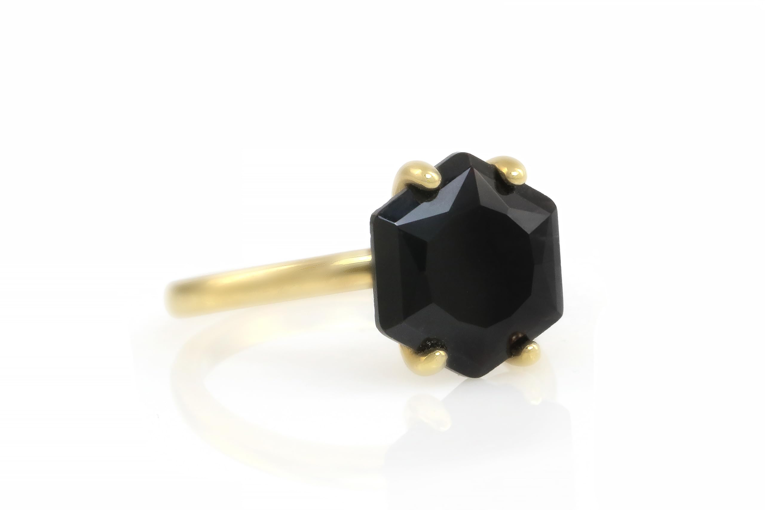 Handmade Black Onyx Statement Ring for Women - Adjustable Size Bohemian Jewelry, Fashion & Engagement Gemstone Ring - Perfect for Parties, Weddings & Everyday Wear