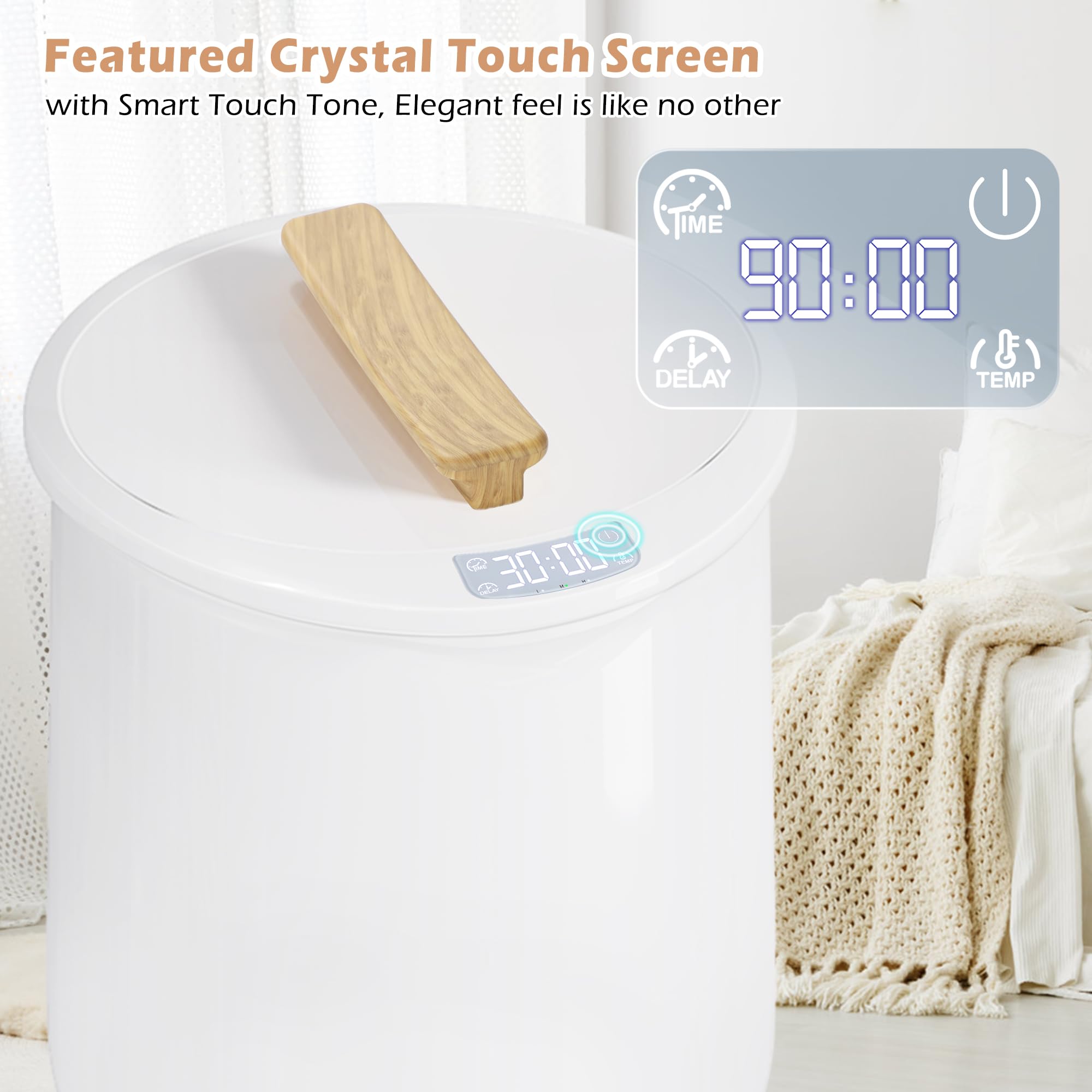 Keenray Upgraded Electric Towel Warmer Bucket - Large Capacity Heated Towel Warmer with 3 Adjustable Heating Modes (30/45/60/90 Min) & 24H Delay Timer - Perfect for Warming Oversized Bathrobes, Blankets and Spa Towels - Ideal for Bathroom, Spa, Salon and Home Use