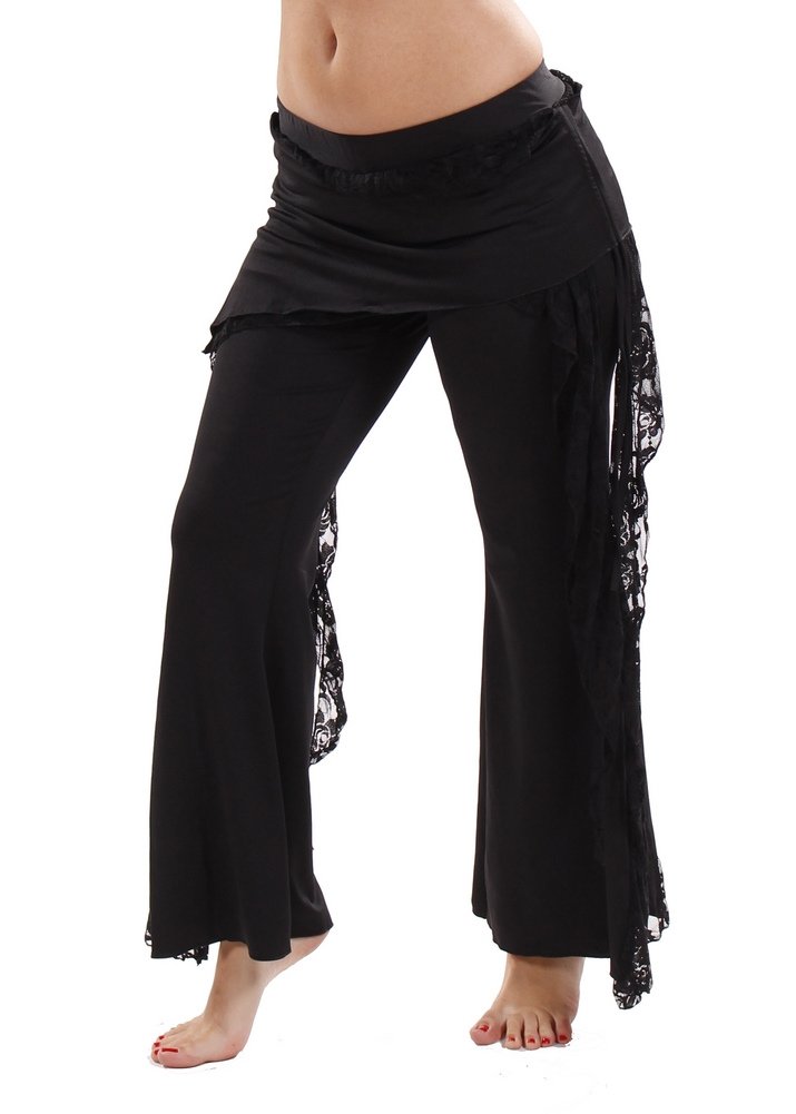 Elegant Belly Dance Harem Pants with Lace Overlay - Comfortable & Stylish for Dance Performances & Yoga | The Jenny Js