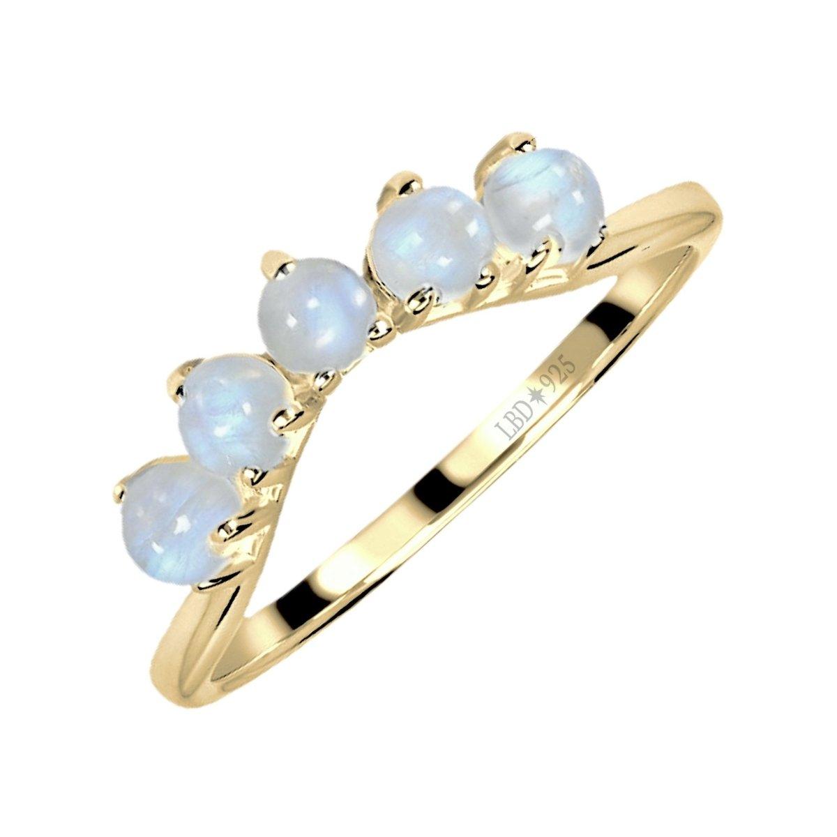 14K Gold Moonstone Ring for Women - Elegant Magical Moonstone Eternity Band - Perfect for Engagement, Wedding, Anniversary & Spiritual Jewelry Gifts