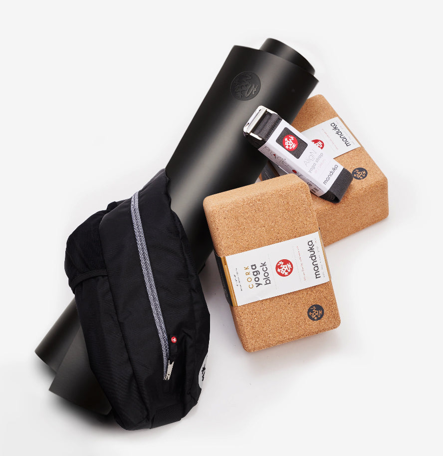 Manduka Yoga Kit 2.0 - Premium Yoga Mat, Block & Strap Set for Home & Studio Practice - Perfect for Beginners & Advanced Yogis