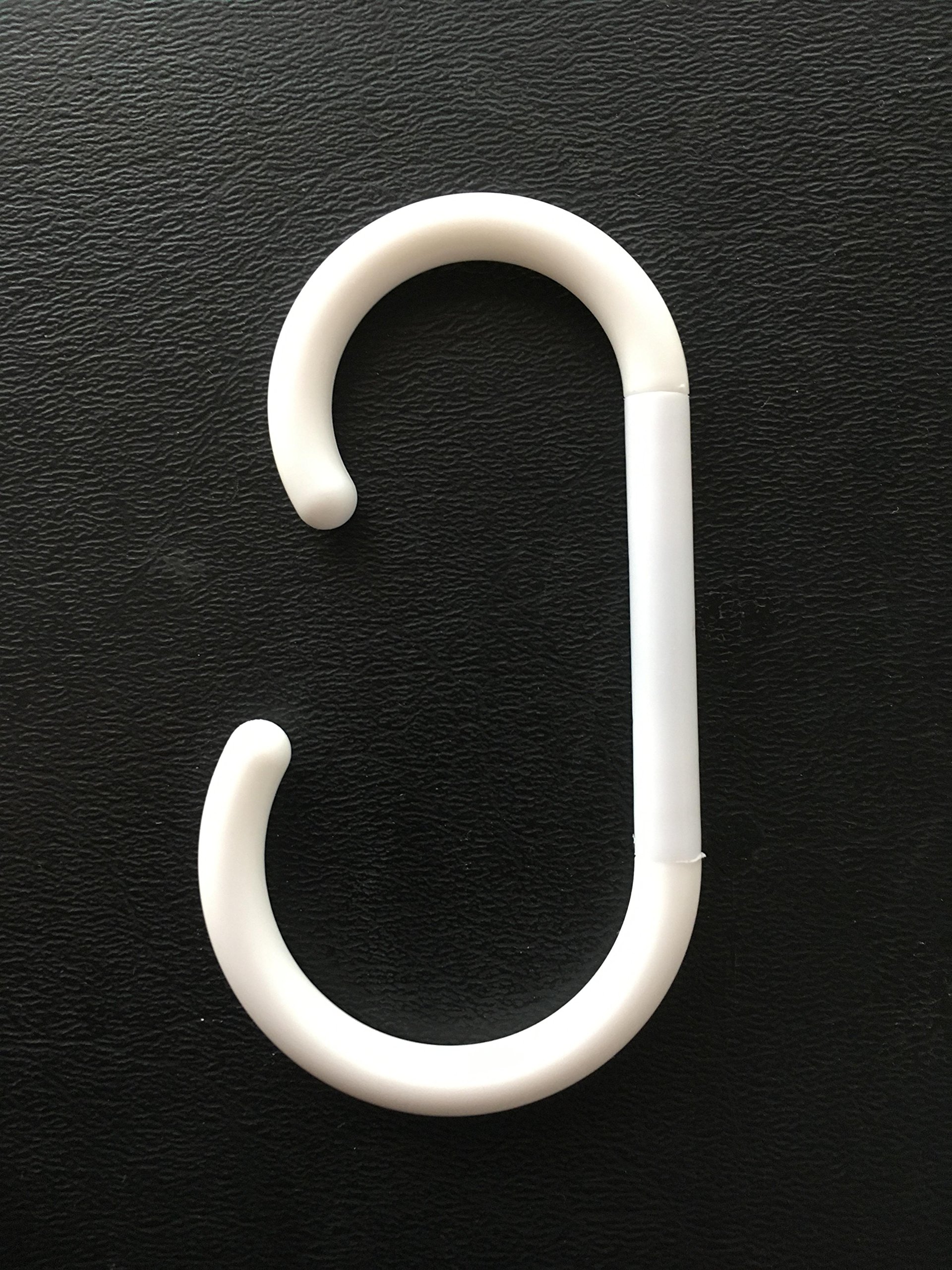 Extra Long Shower Curtain Hooks 6.5 Inch - Heavy Duty Rustproof Bathroom Accessories for Shower Liners, Drapes & Rods - Perfect for Large Showers, Bathtubs & Spa Areas