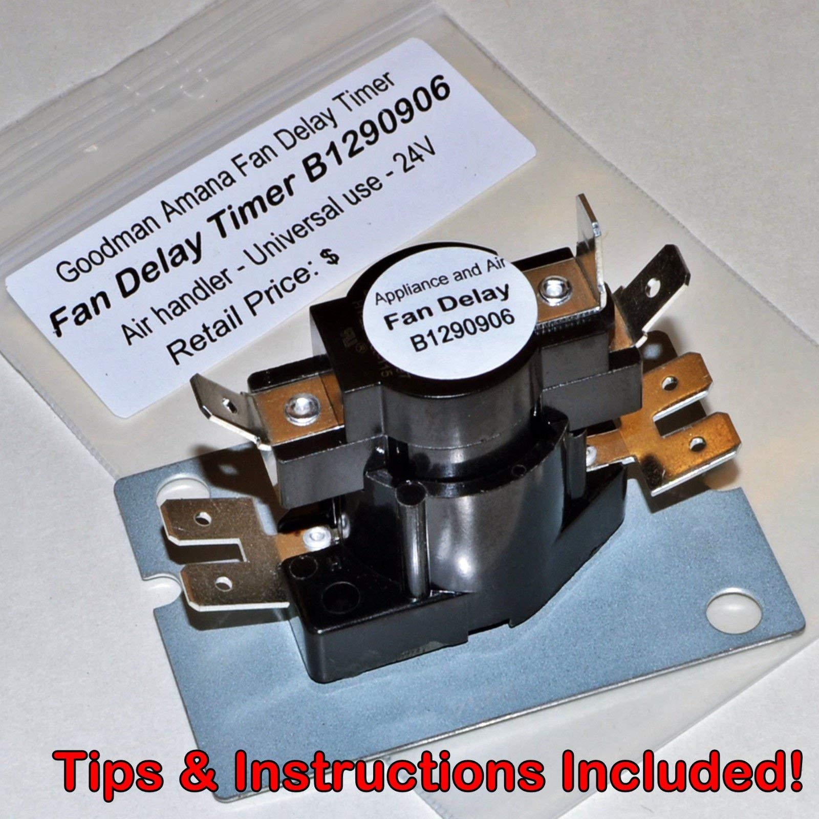 Goodman Janitrol Amana Furnace Blower Fan Relay Timer Sequencer Replacement Part with Installation Guide - Perfect for HVAC System Repair & Maintenance
