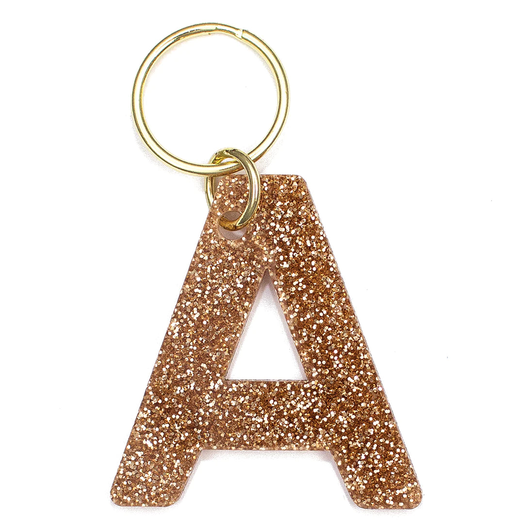 Sparkle Glitter Letter Keychain - Personalized Initial Keyring for Women, Girls, Teens - Perfect for Backpacks, Purses, Gifts & Party Favors