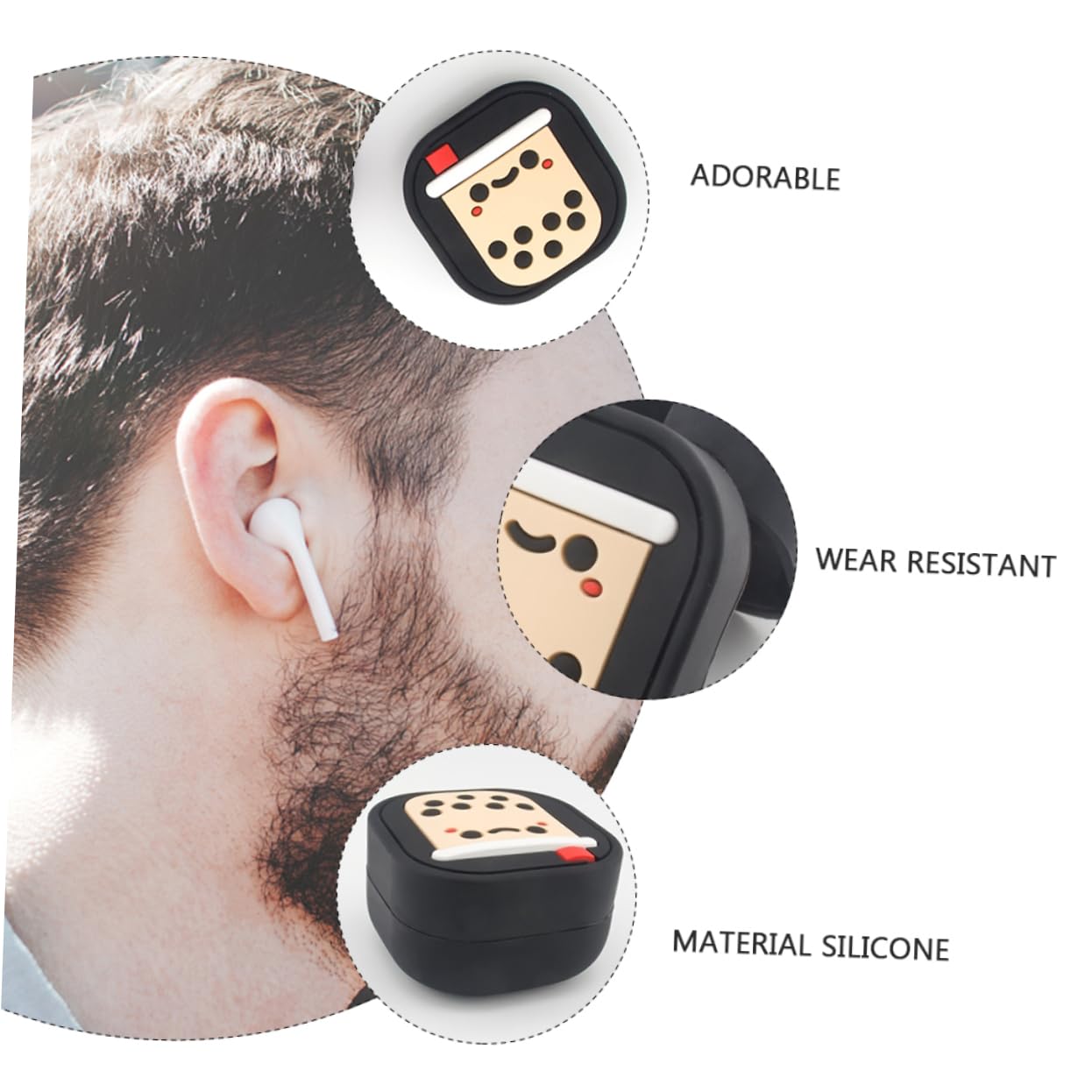Angoily 3 Pack Silicone Headphone Case - Anti-Slip Protective Cover for Earbuds, Travel Storage Organizer | Compact Portable Design for AirPods, Wireless Earbuds & Headphones (Ideal for Gym, Travel & Daily Use)