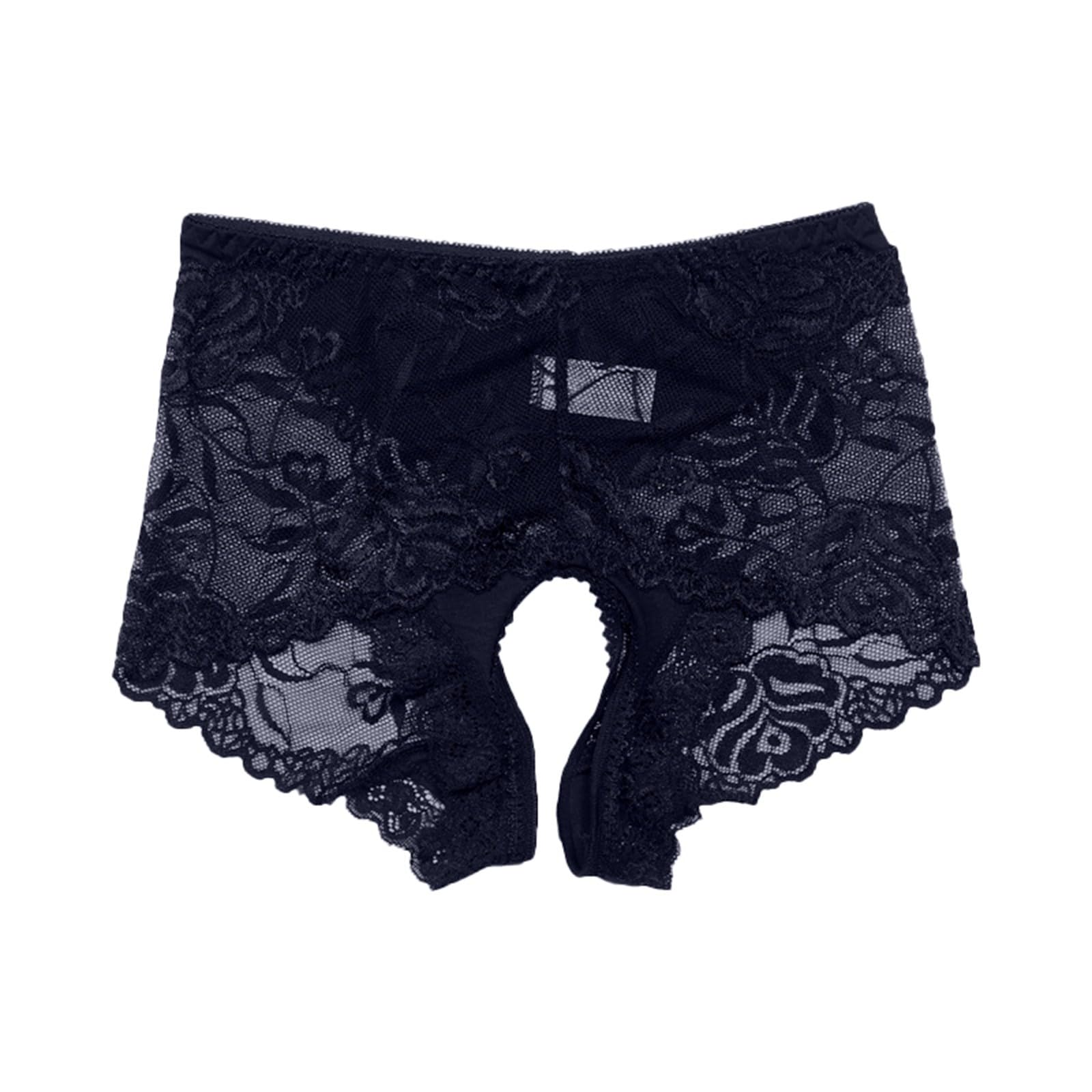 Sexy Women's Cut Out Mesh Underwear - High Waisted Cheeky Bikini Panties with Crotchless Design, XX-Large Black Lingerie for Sensual Nights & Boudoir Photography