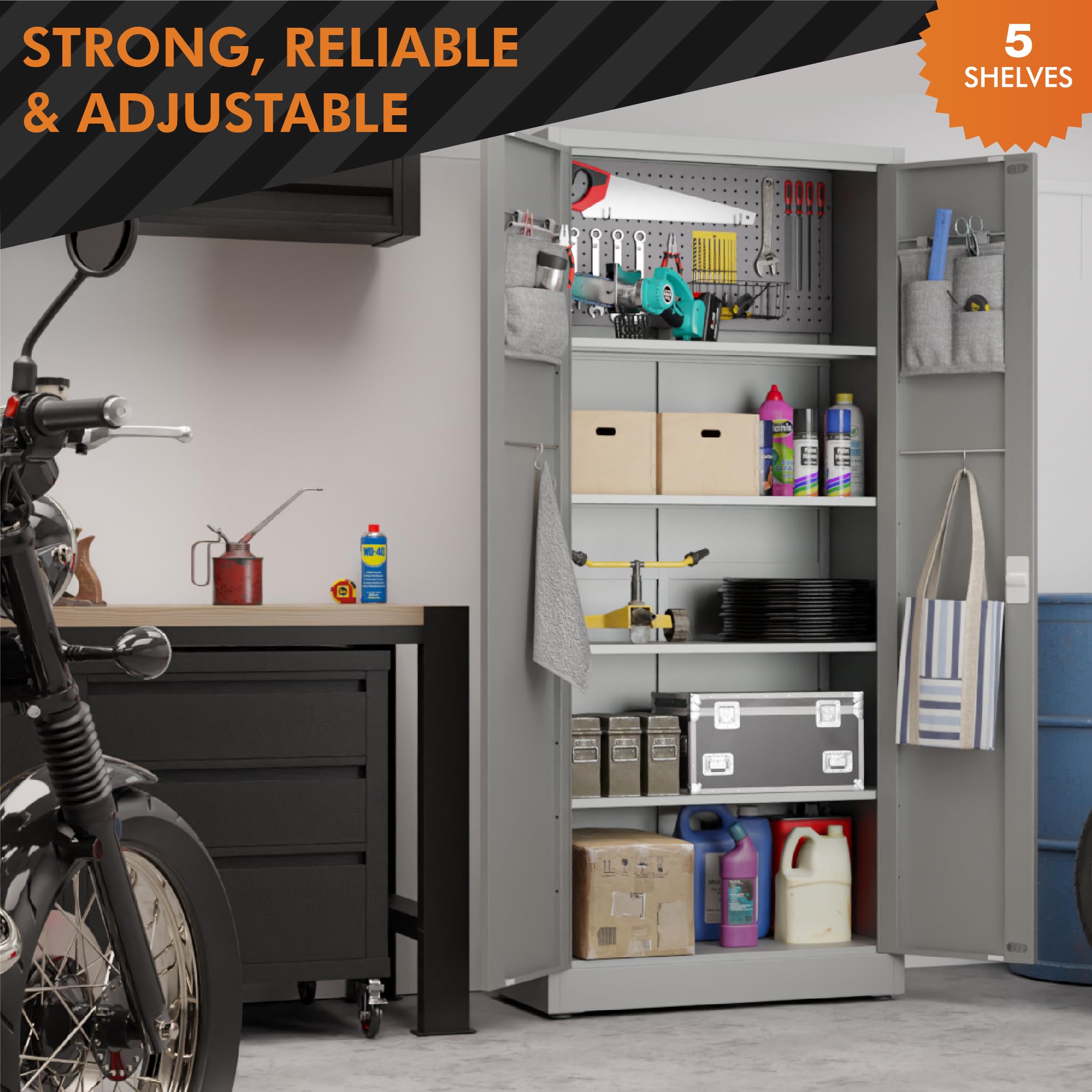 Heavy Duty Locking Metal Storage Cabinet - 71