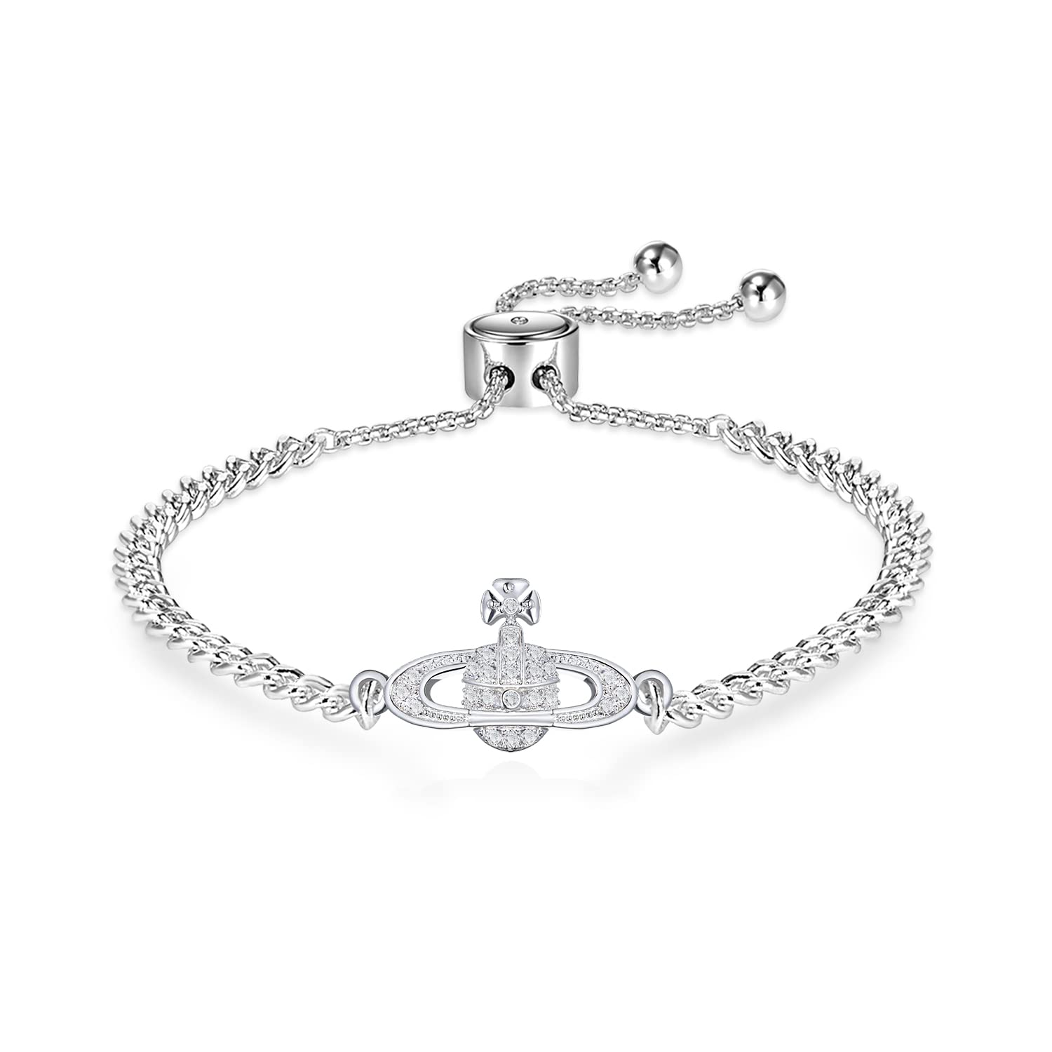 Evil Eye Bracelet for Women - Adjustable Slide Chain Jewelry in Silver, Gold & Rose Gold - Sideway Cross Design for Protection & Style - Perfect for Gifts, Daily Wear & Spiritual Healing