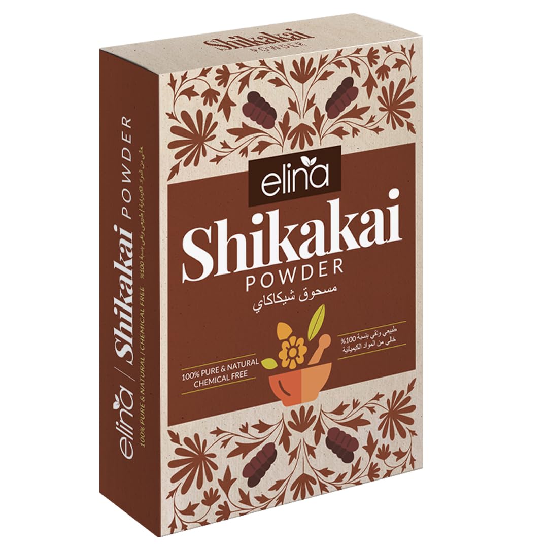 Elina Pure Natural 100% Organic Shikakai Powder (Acacia Concinna) - Chemical-Free Hair Cleanser & Conditioner for Men & Women | Promotes Hair Growth & Scalp Health | Ideal for Ayurvedic Hair Care Routine | 100g Pack