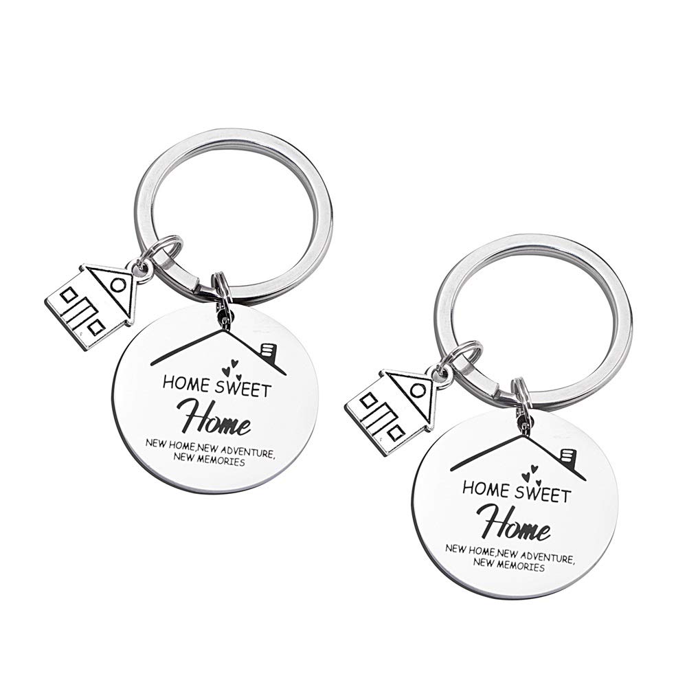 YF FY First Home Keychain Gift Set - 2 Pack Housewarming Present for New Homeowners, Realtor Closing Gifts - Perfect for Housewarming Parties & Real Estate Agent Appreciation