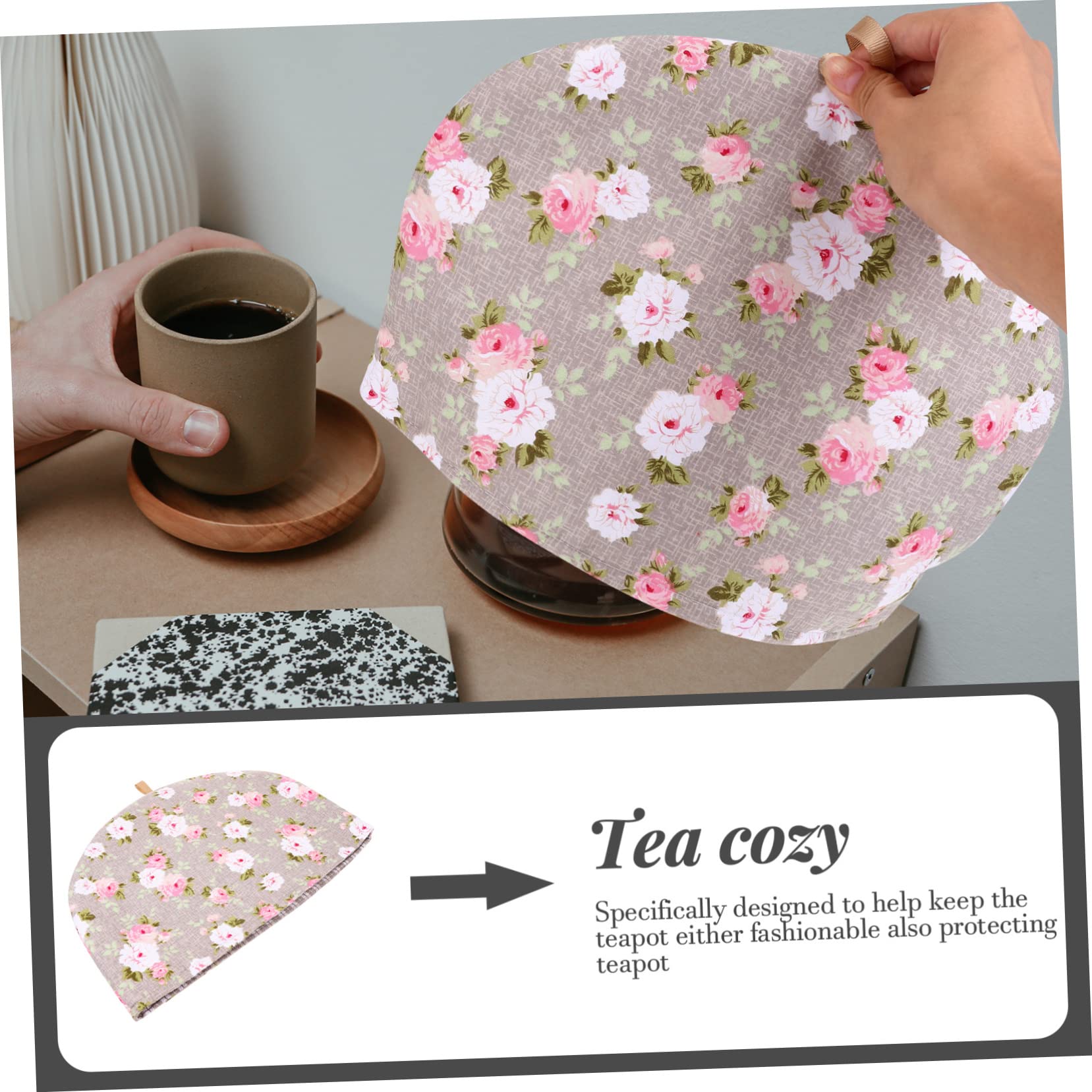 Zerodeko Floral Tea Pot Cover - Insulated Tea Cozy for Teapots, Kettle Warmer & Dustproof Cover - Thick Cotton Teapot Cozy for Home, Kitchen & Tea Parties - Perfect Gift for Tea Lovers