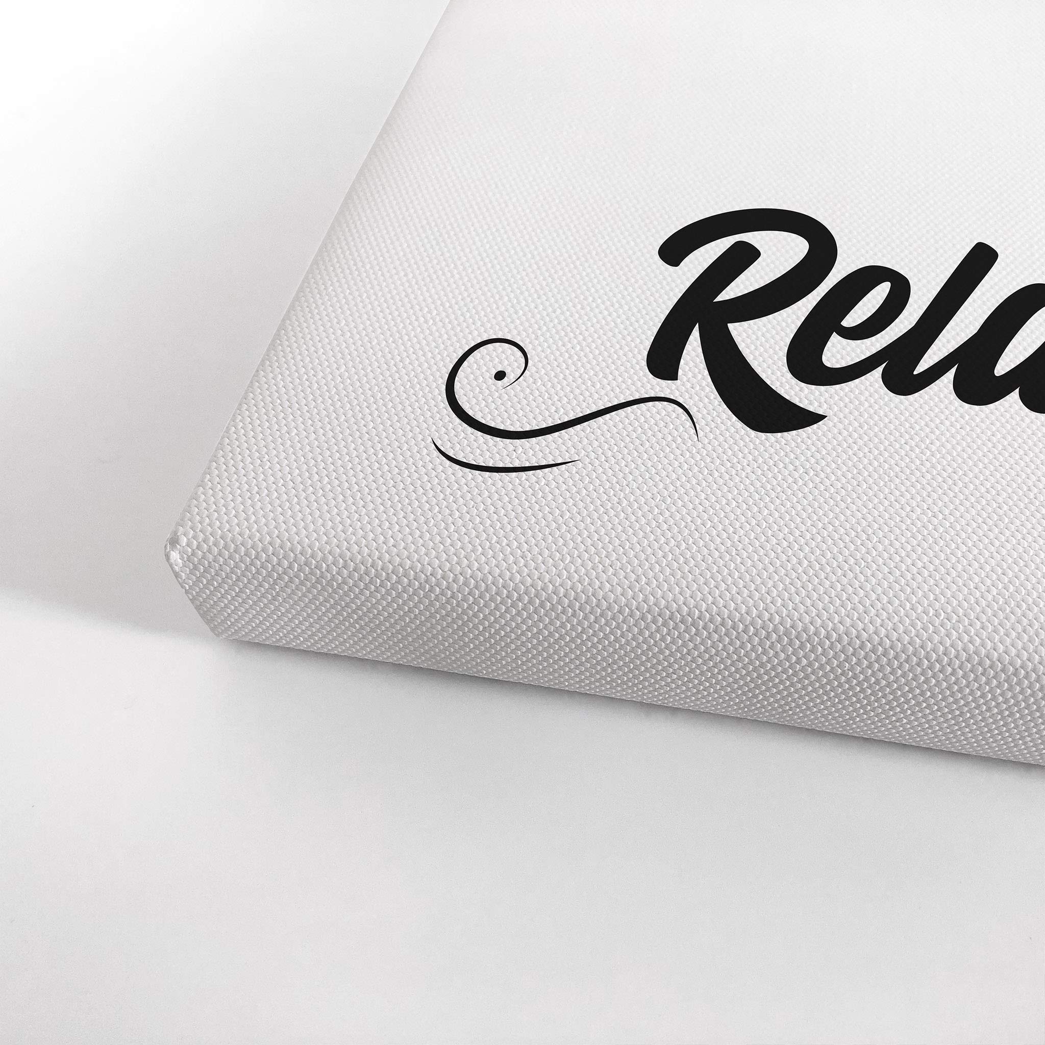 Smile Art Design Relax Typography Canvas Print - Bathroom Wall Decor & Home Decoration - Ready to Hang 36x24 Inch - Made in USA - Perfect for Spa, Powder Room & Guest Bathroom Decor
