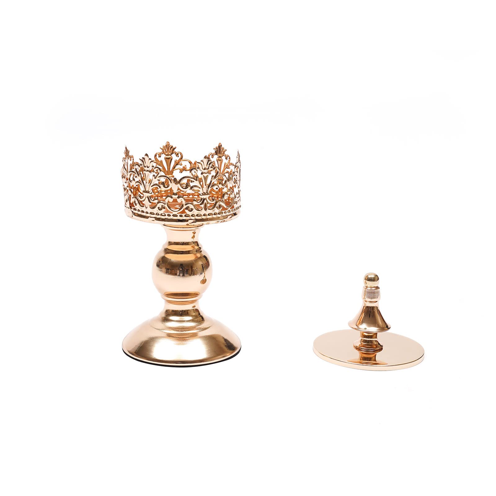 10-Piece Gold Crystal Iron Cake Stand Set - Elegant Display for Cakes, Desserts, Cupcakes & Pastries - Perfect for Weddings, Birthday Parties, Tea Time & Home Decor