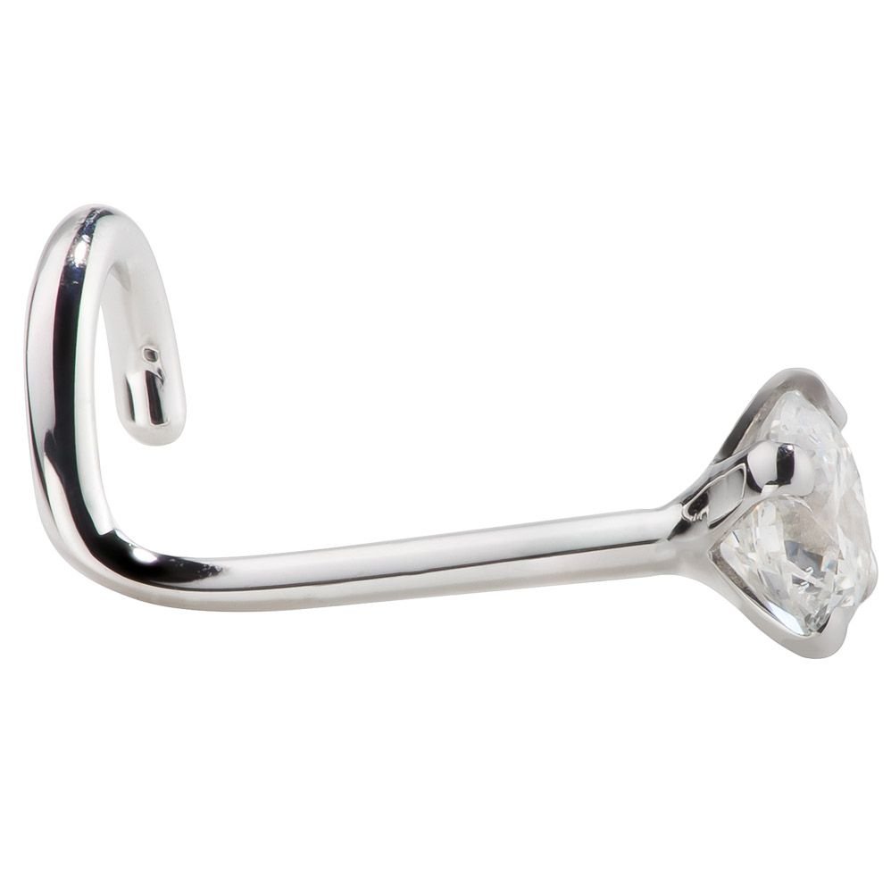 14K White Gold Genuine Diamond Nose Ring Stud - 20 Gauge Twist Screw with I1 Clarity | Hypoallergenic Body Jewelry for Women | Perfect for Everyday Wear, Parties & Special Occasions