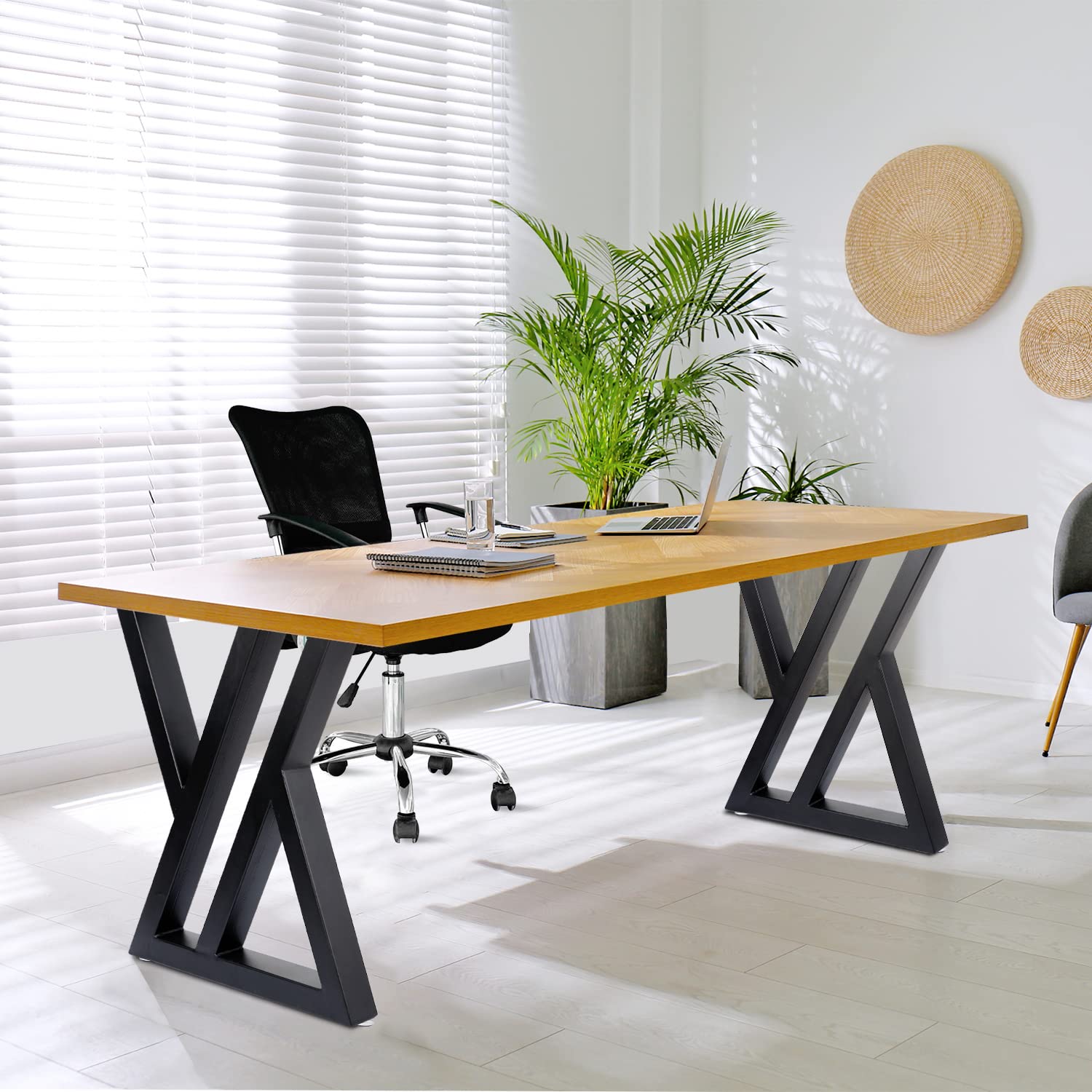 Heavy Duty 28 Inch Metal Table Legs 2 Pack - Industrial Modern Steel Furniture Legs for DIY Desks, Benches & Tables | Perfect for Home Office, Workshop & Industrial Settings