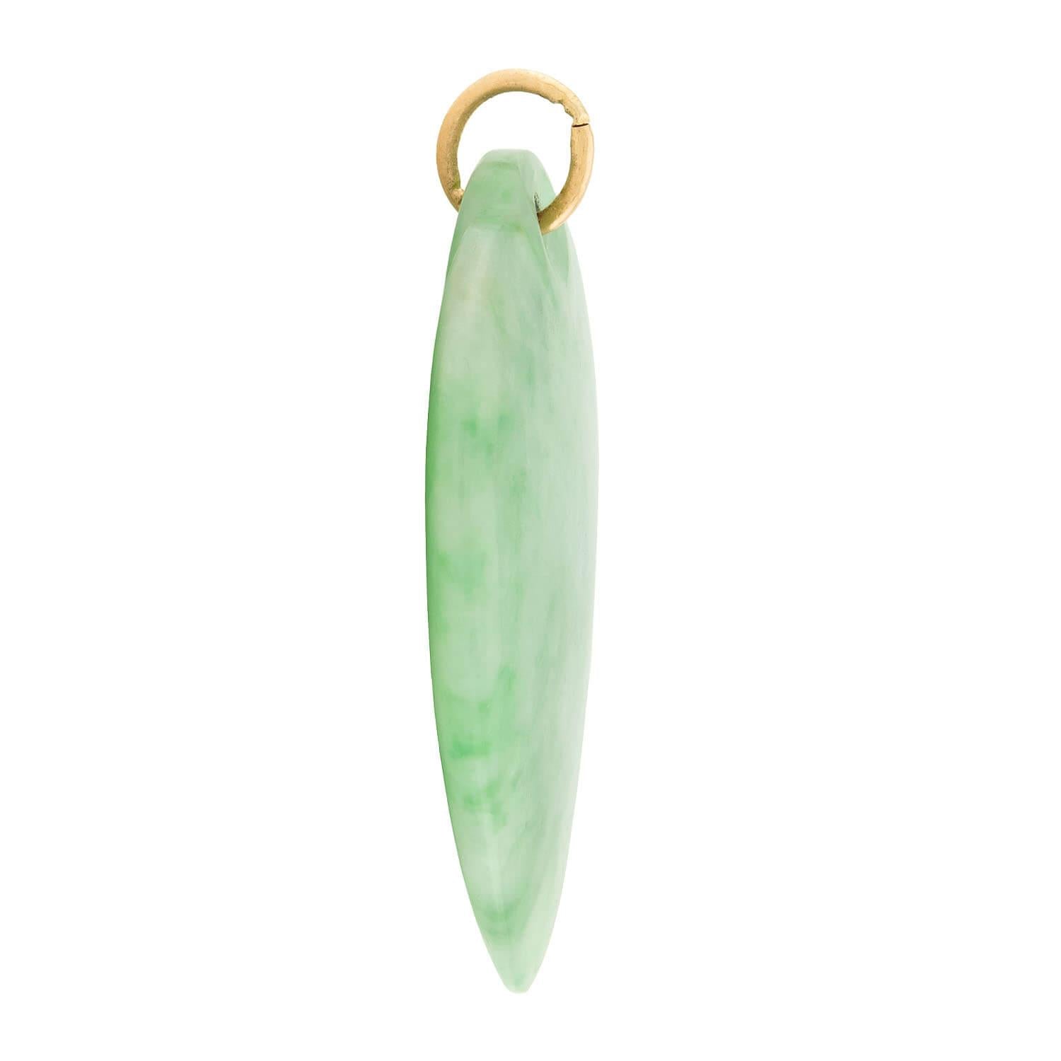 14K Gold Jade Heart Pendant Necklace - Elegant Vintage Jewelry for Women, Perfect for Valentine's Day Gifts & Anniversary Presents